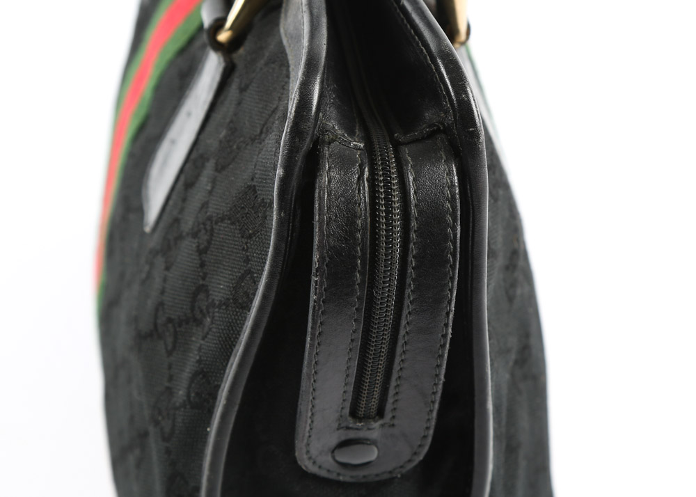 Vintage Gucci Accessory Collection "GG" Canvas and Leather Top Handle Bag