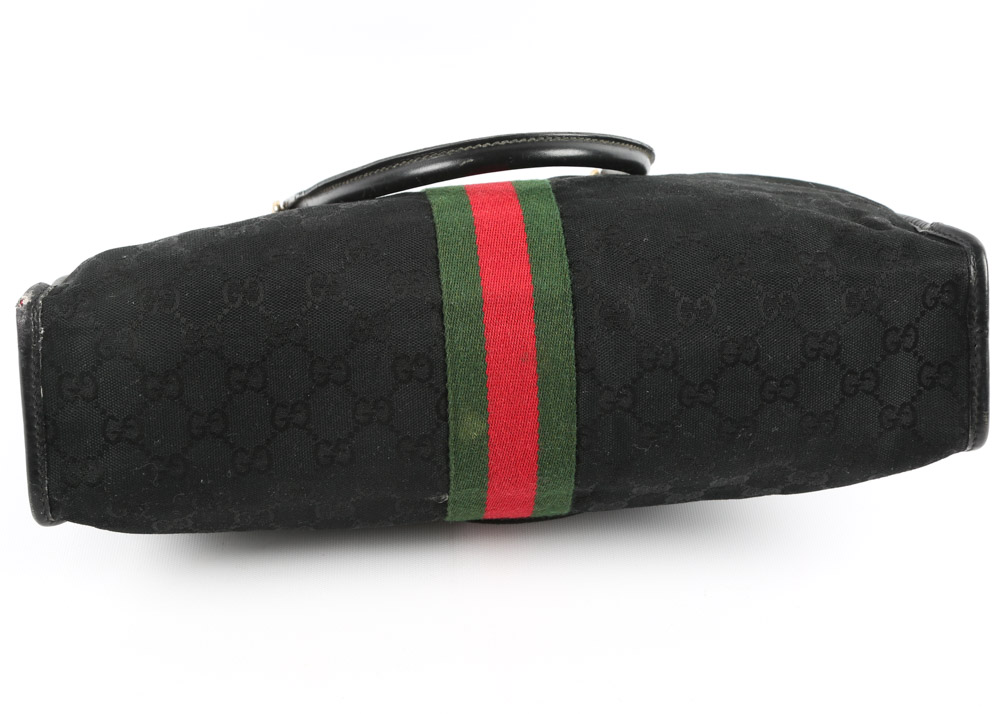 Vintage Gucci Accessory Collection "GG" Canvas and Leather Top Handle Bag