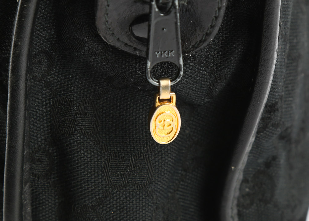 Vintage Gucci Accessory Collection "GG" Canvas and Leather Top Handle Bag