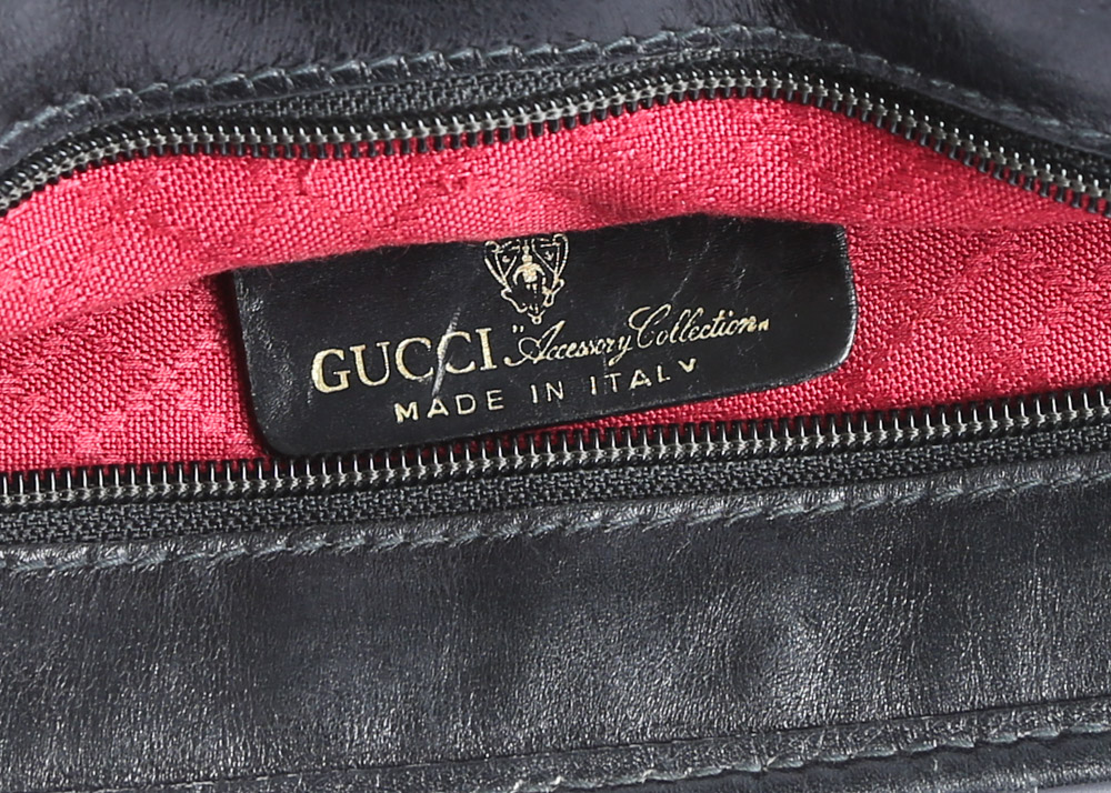Vintage Gucci Accessory Collection "GG" Canvas and Leather Top Handle Bag