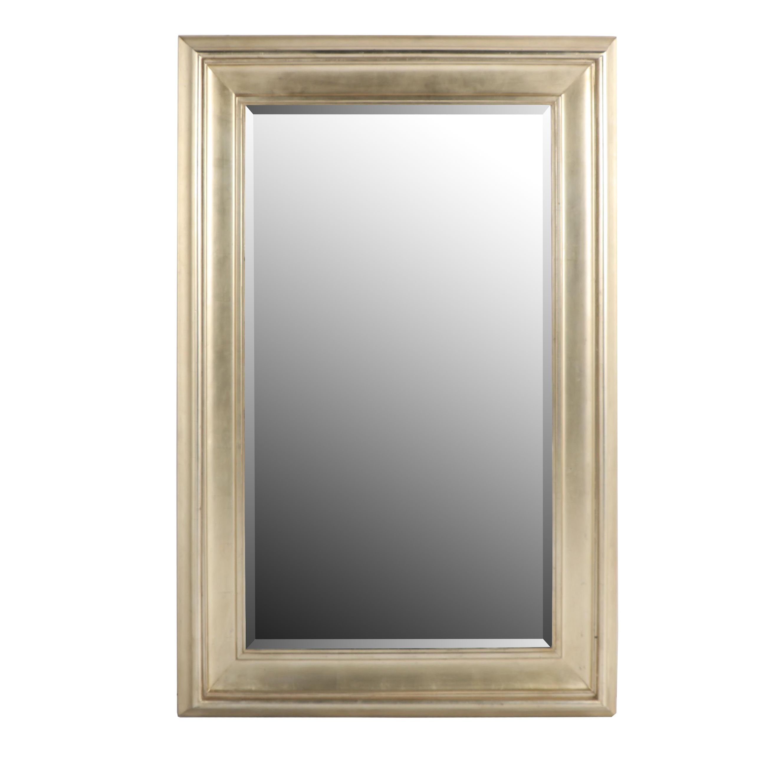 Uttermost Contemporary Silver Painted Oversized Beveled Wall Mirror
