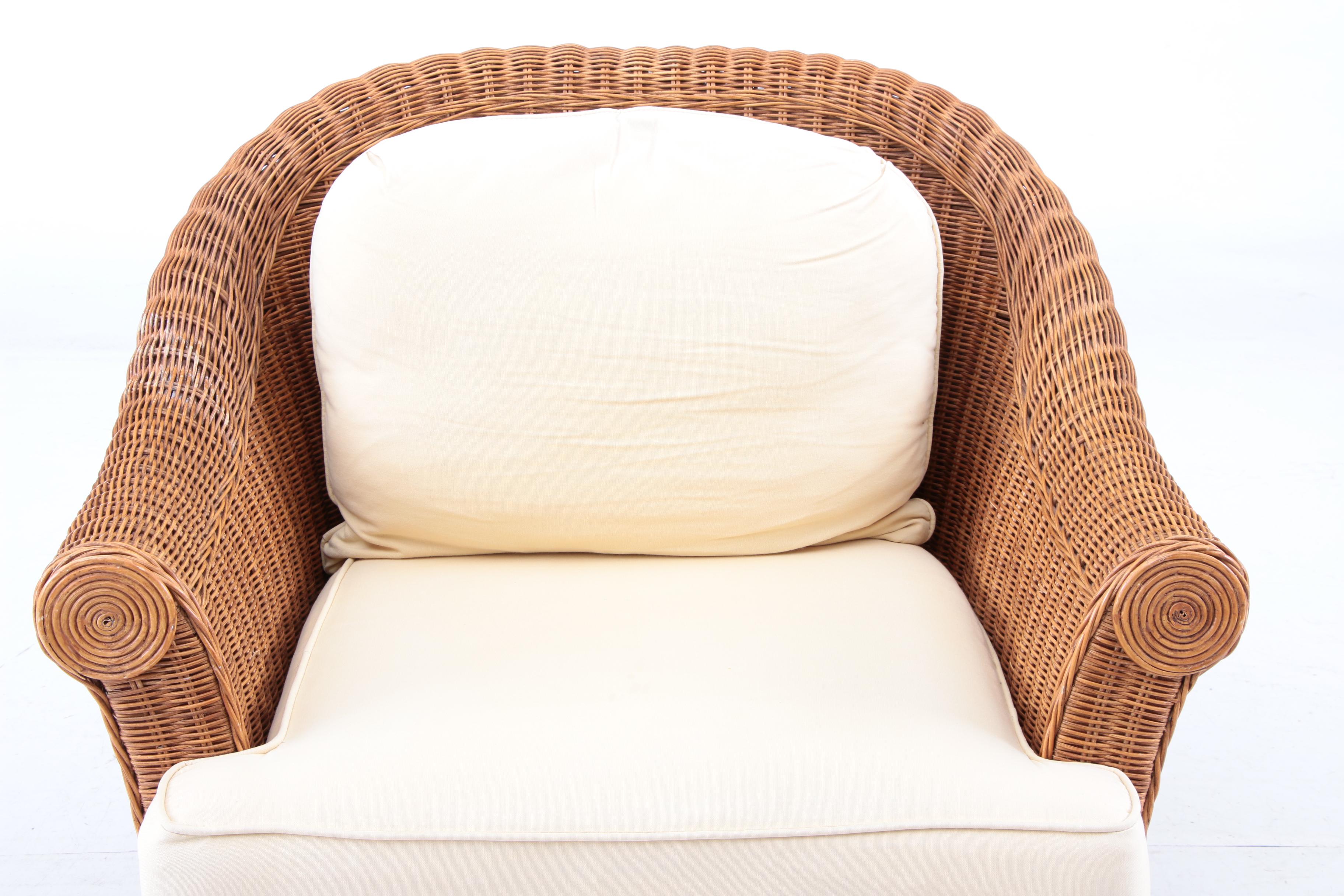 Wicker Club Chair by Ethan Allen