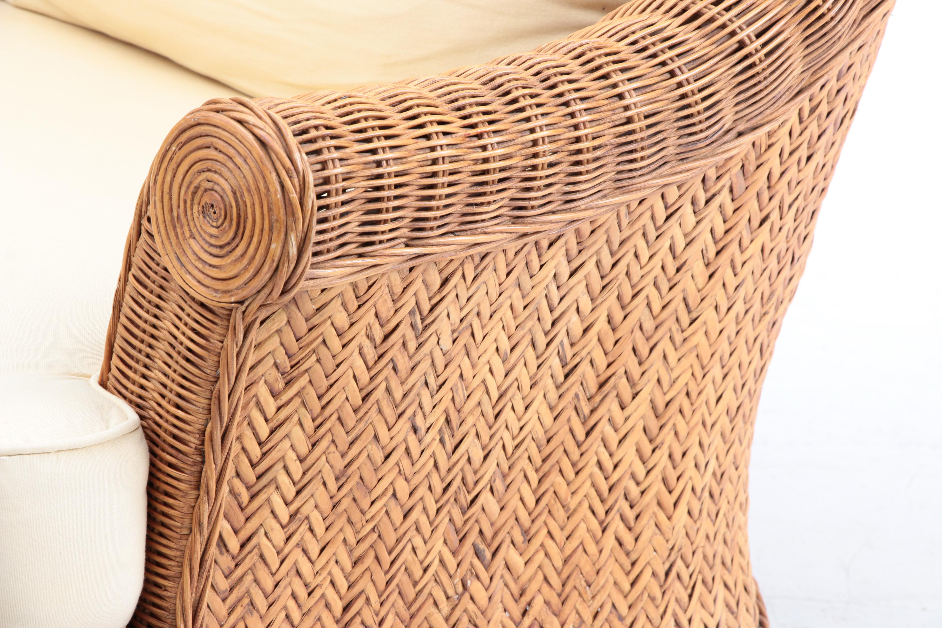 Wicker Club Chair by Ethan Allen