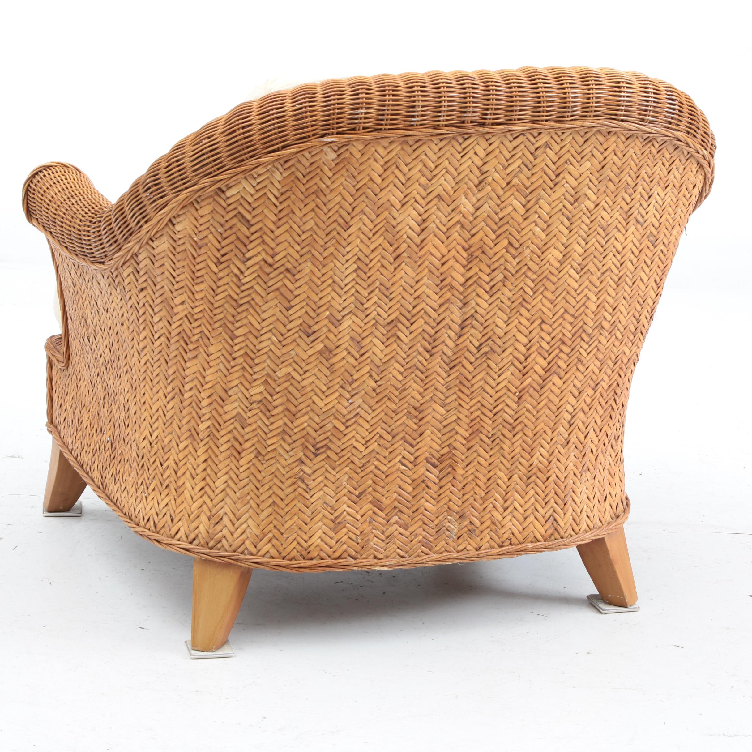 Wicker Club Chair by Ethan Allen