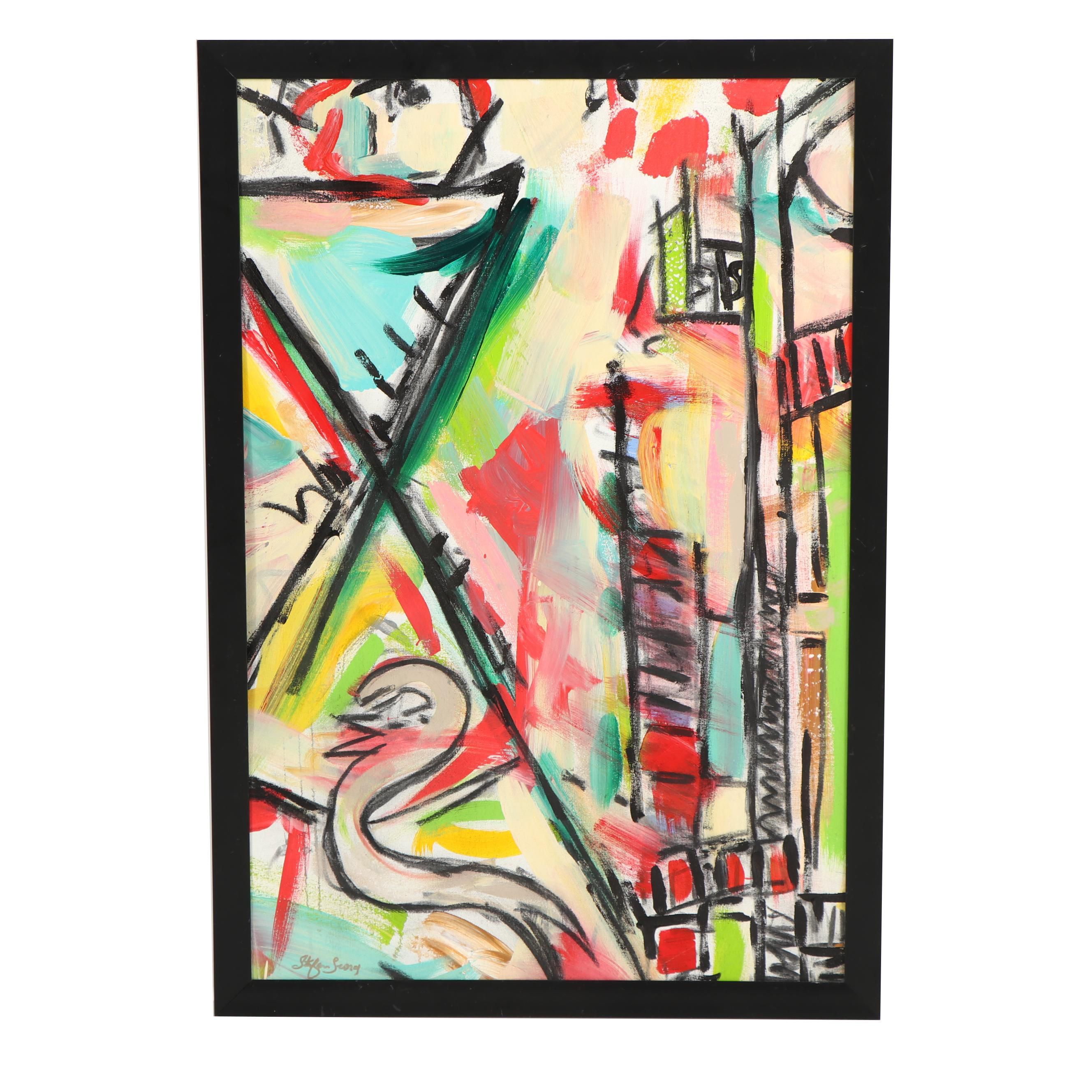 Stefan Georg Acrylic Painting "Satellite of Love"