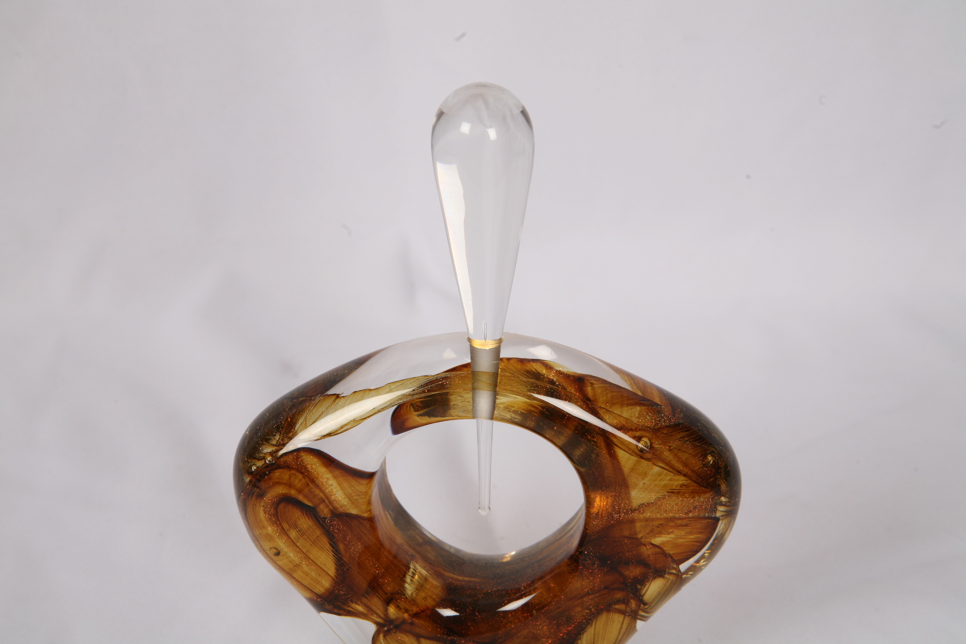 Signed Art Glass Sculpture with Avventurina Accents