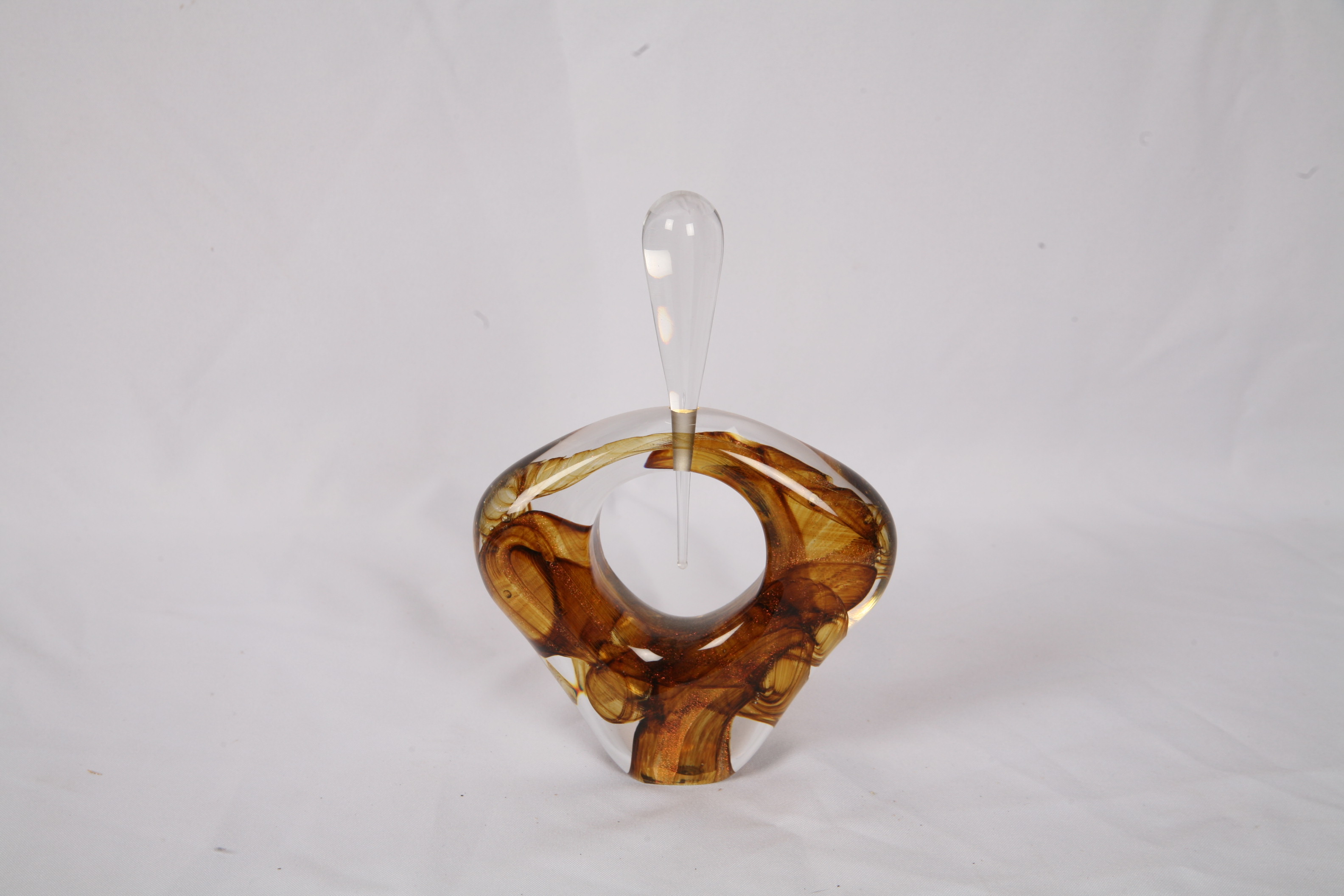 Signed Art Glass Sculpture with Avventurina Accents