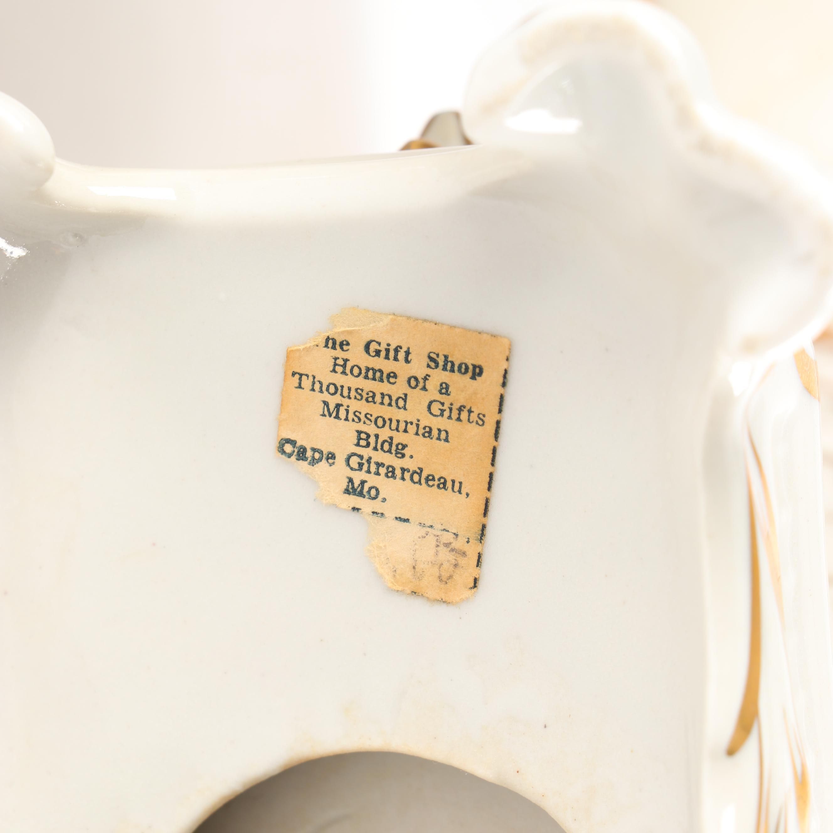 Vintage Old Paris Style Porcelain Footed Gilded Cornucopia Vases