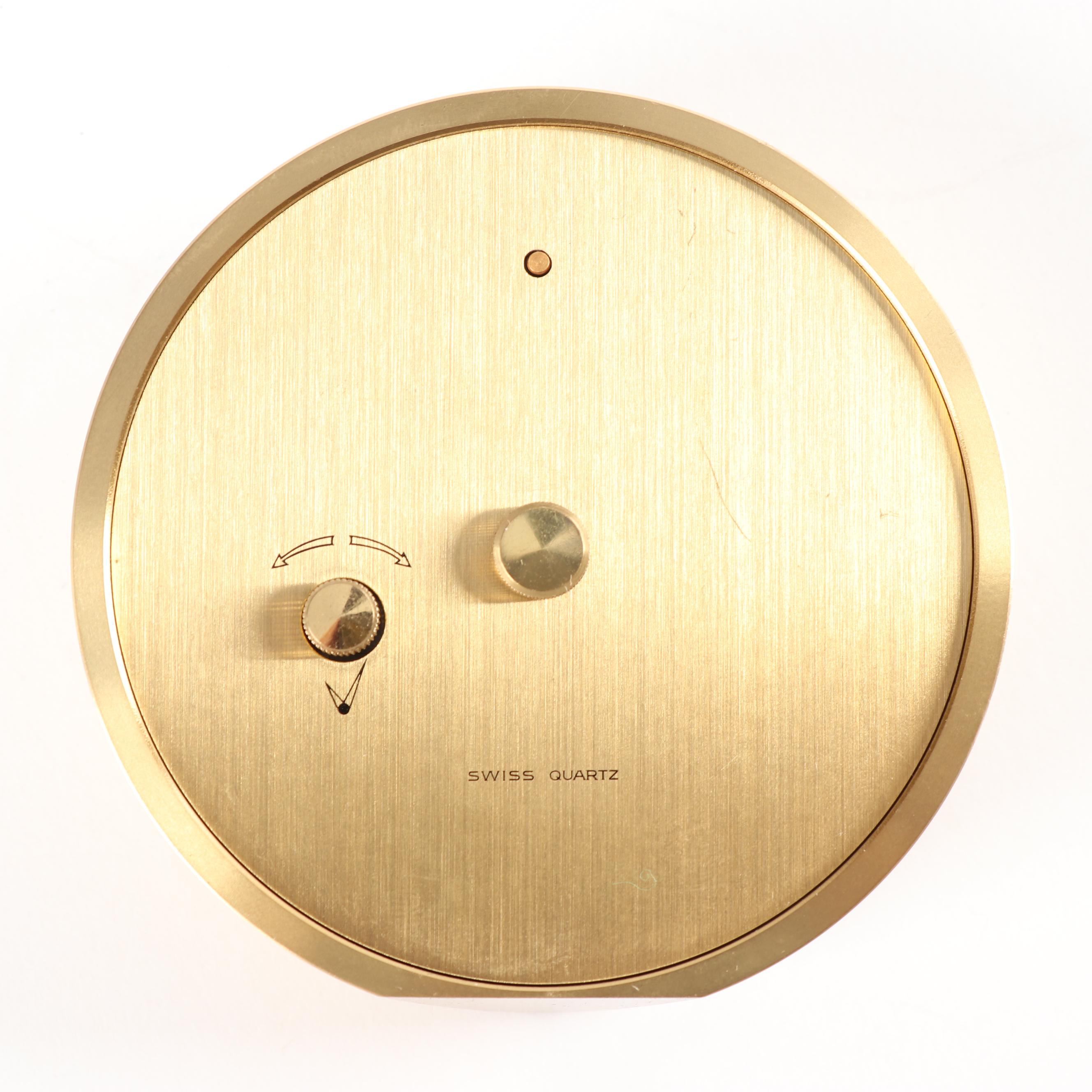 Tiffany & Co. Brushed Brass Desk Clock