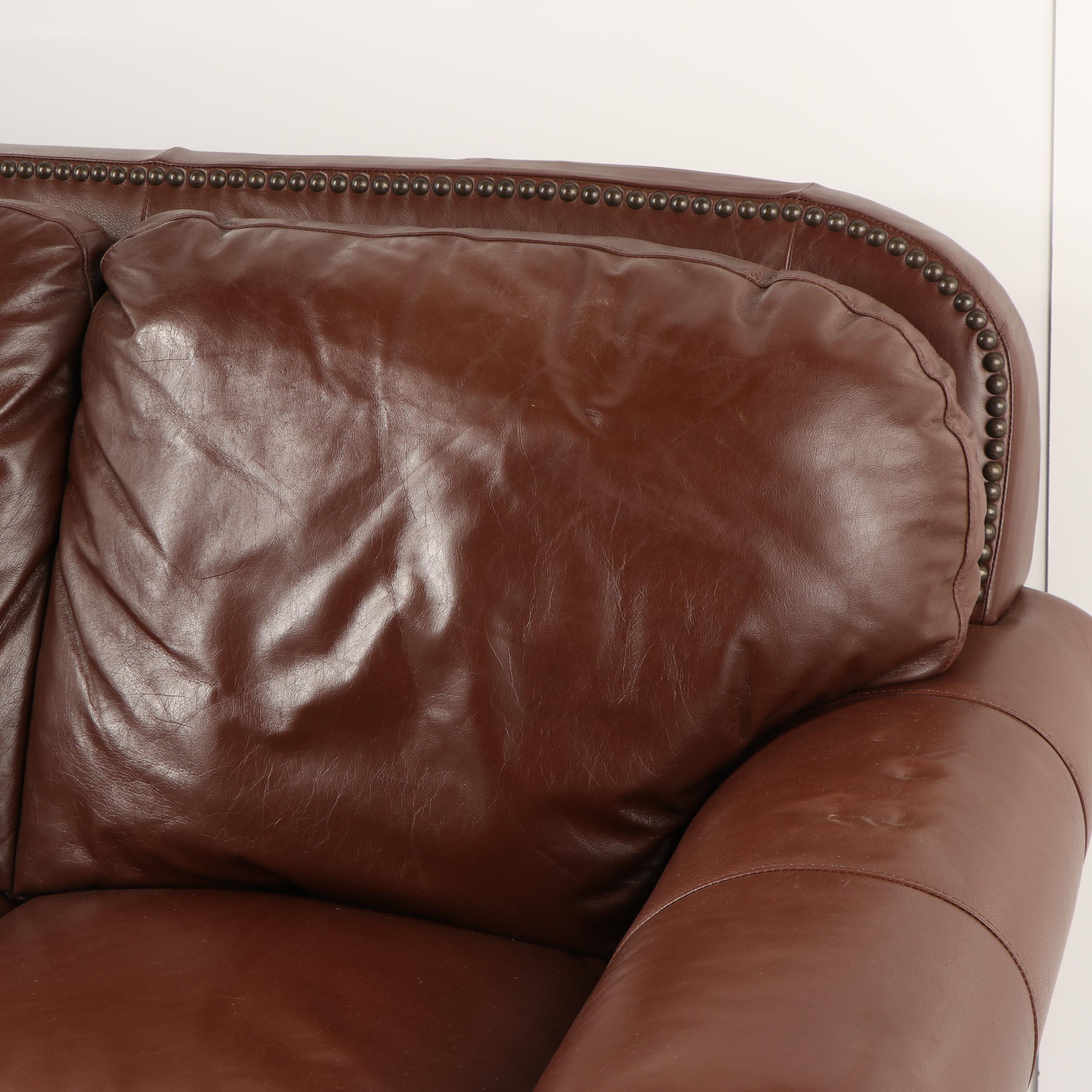 Brown Leather Loveseat by Elegant Products Inc.