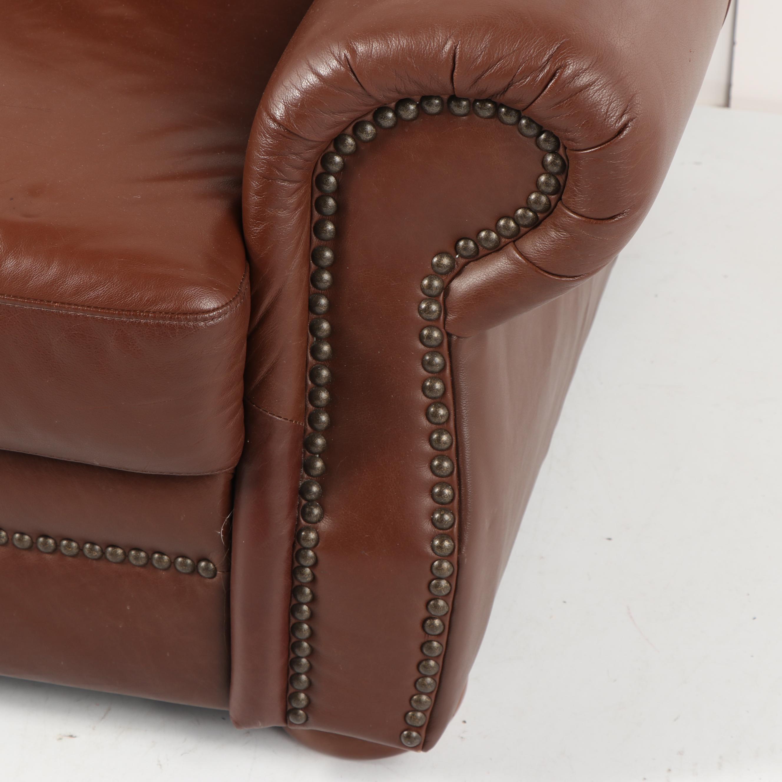 Brown Leather Loveseat by Elegant Products Inc.