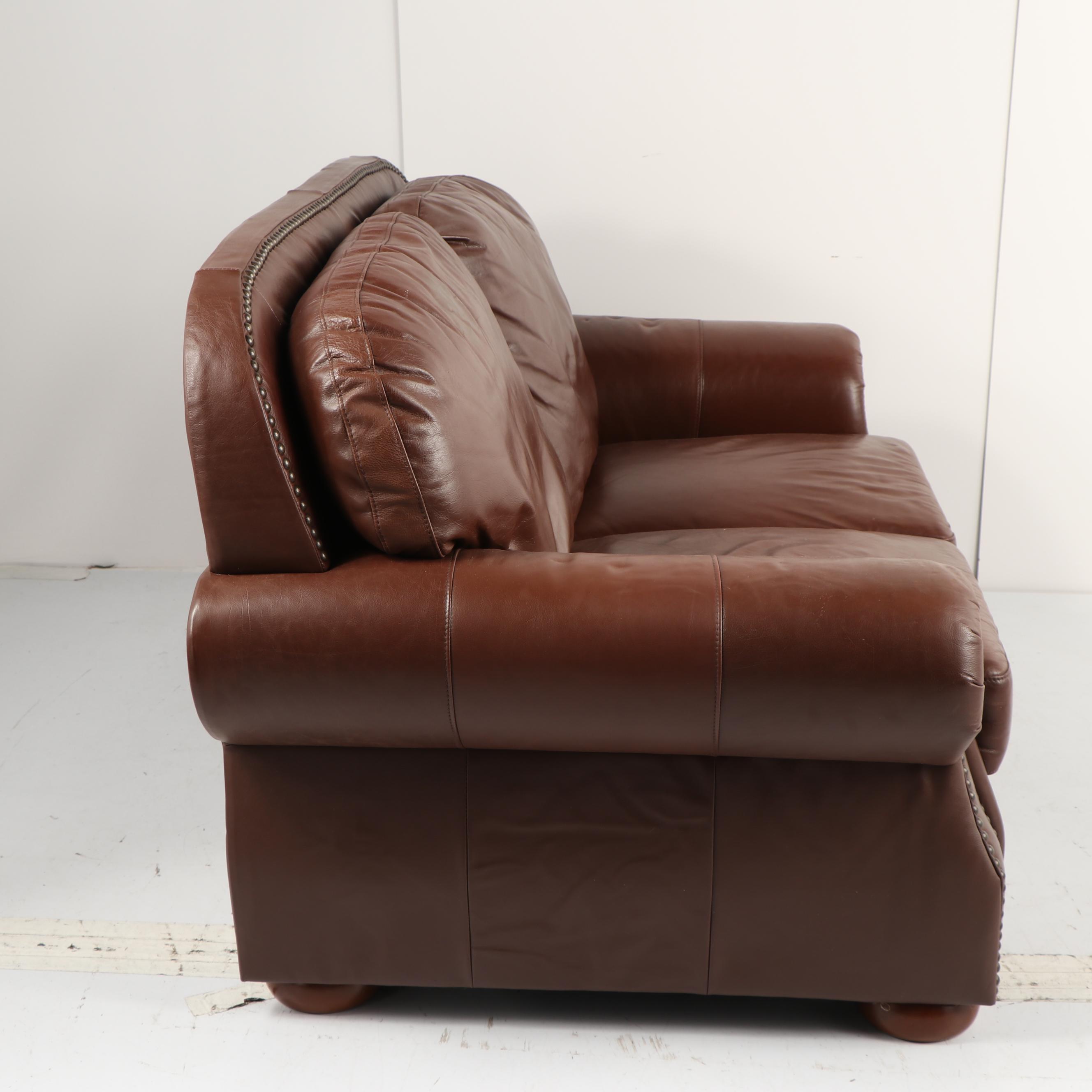 Brown Leather Loveseat by Elegant Products Inc.