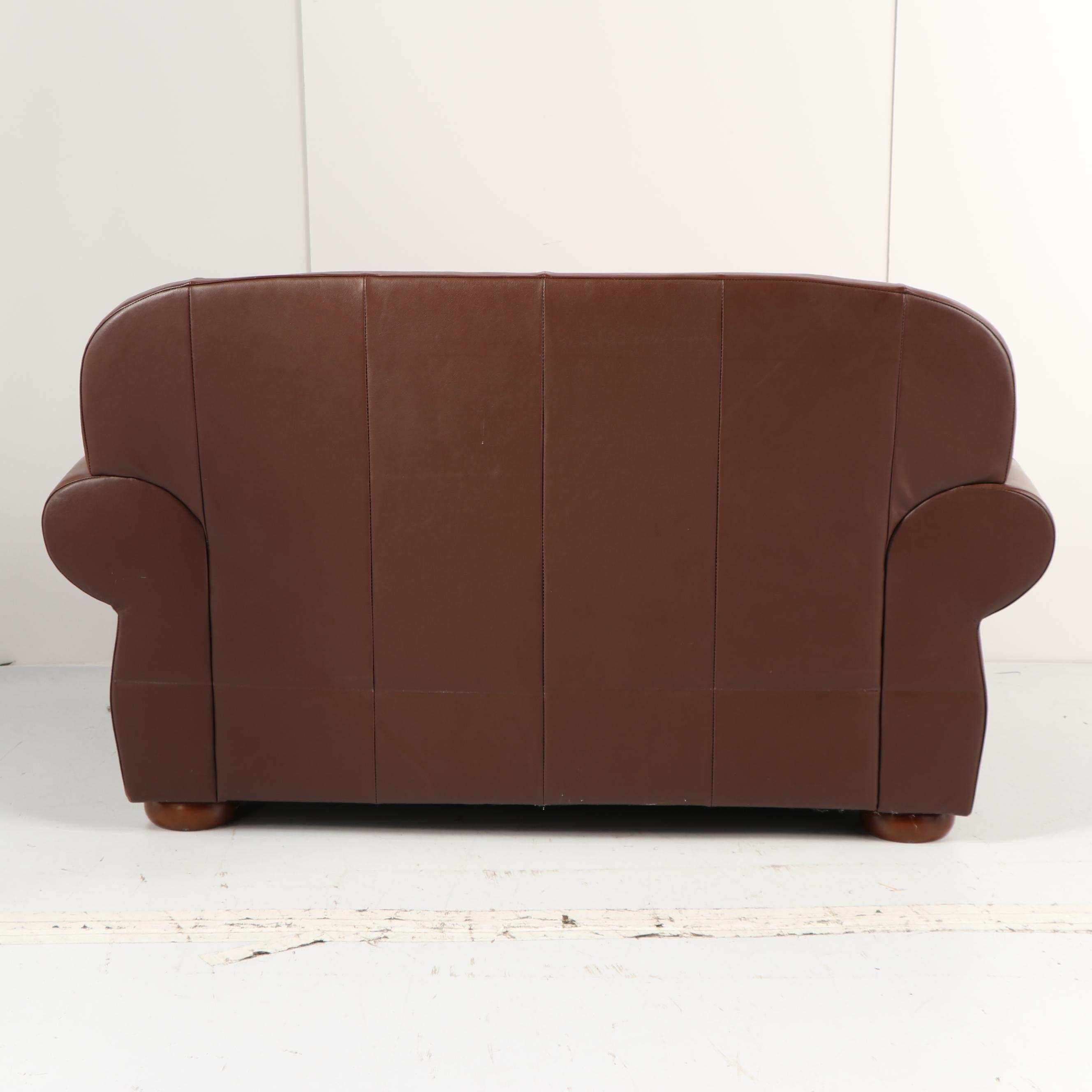 Brown Leather Loveseat by Elegant Products Inc.