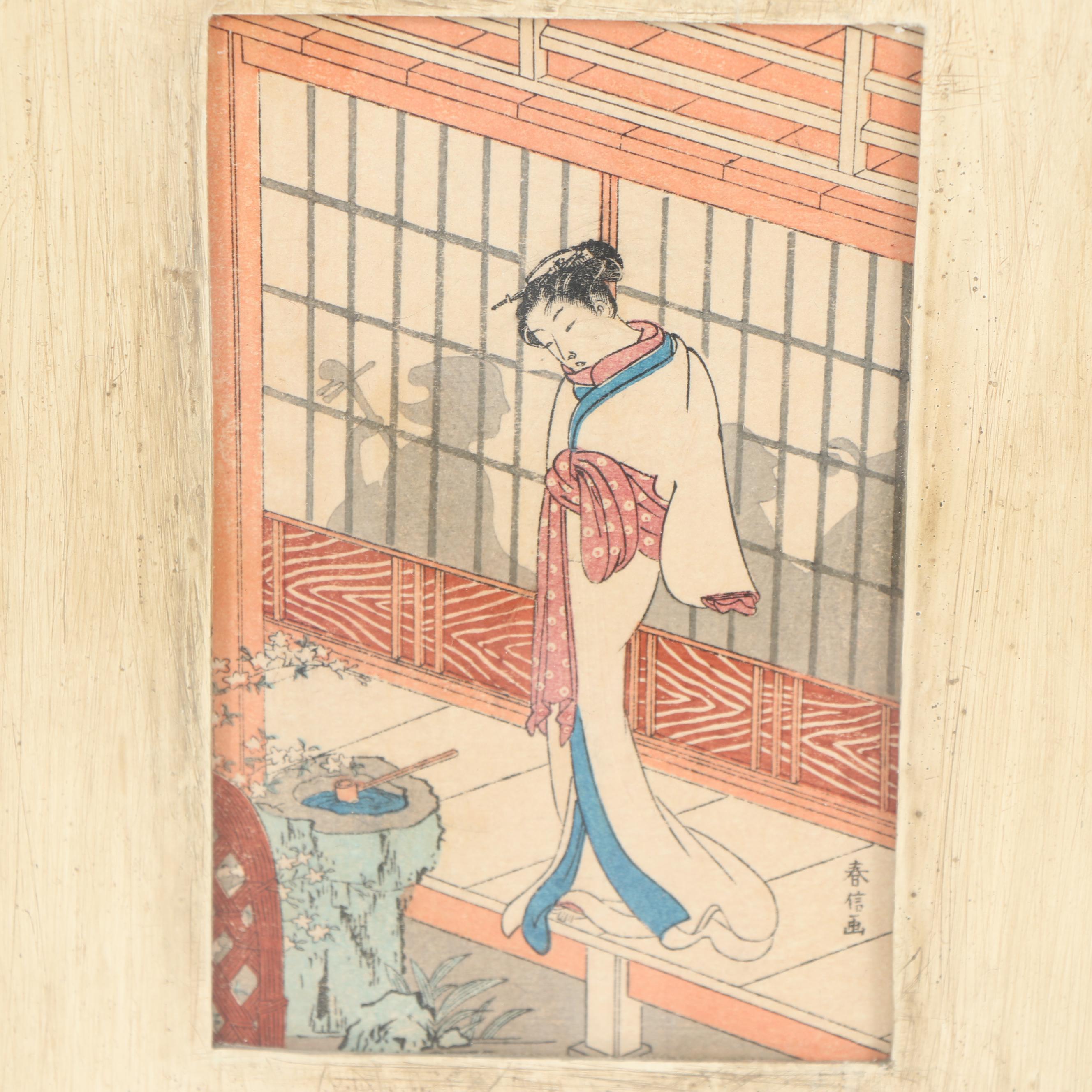 Reproduction Japanese Woodblock Prints Including Harunobu Suzuki
