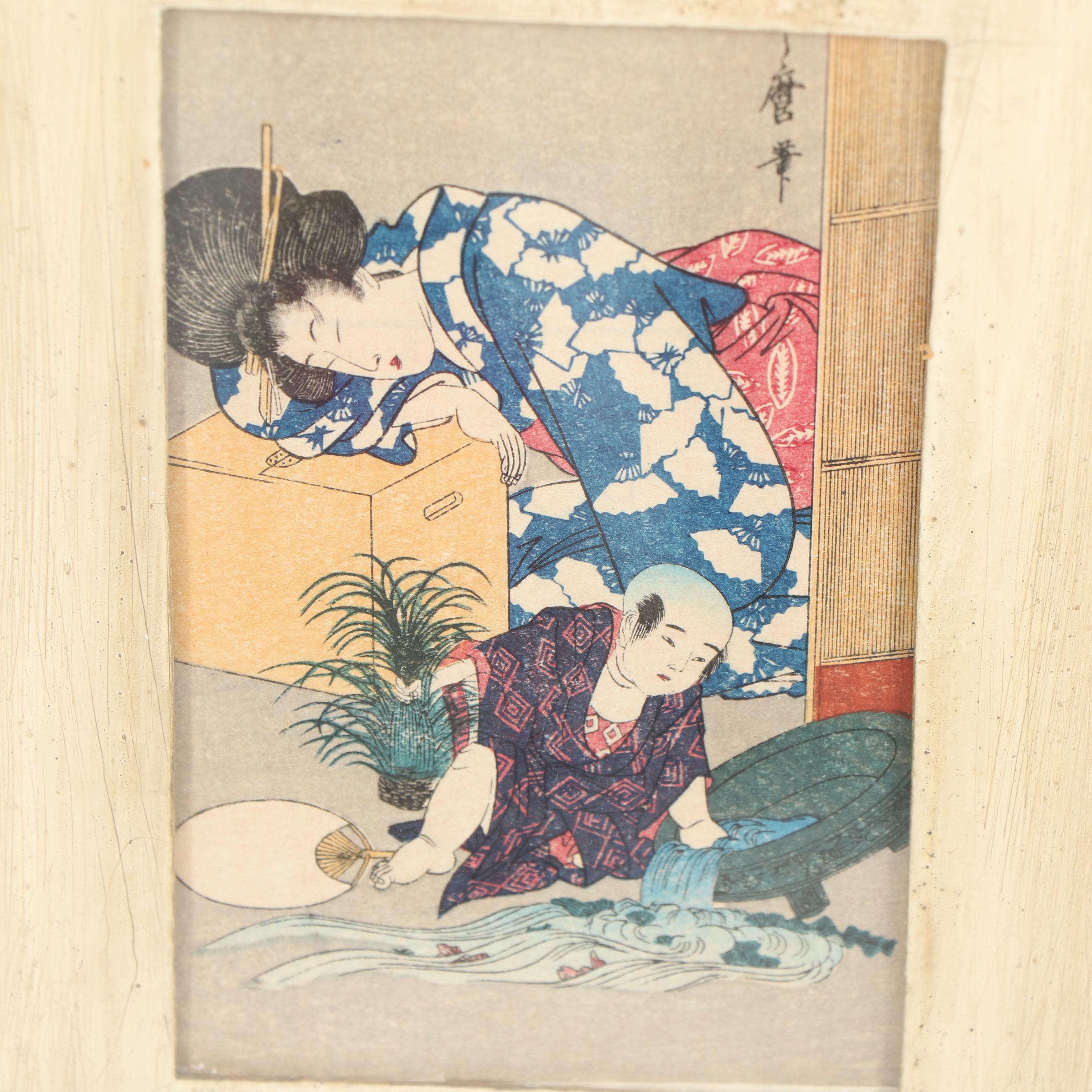 Reproduction Japanese Woodblock Prints Including Harunobu Suzuki