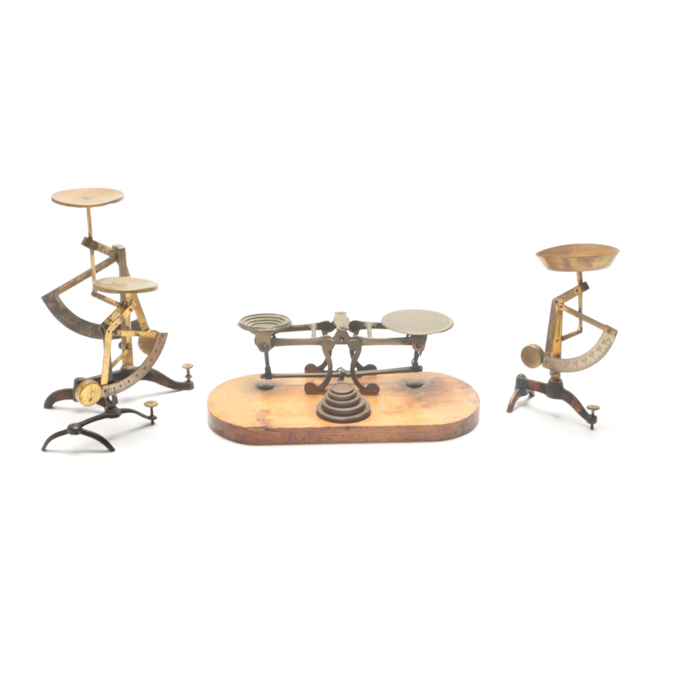 Thomas and WIlliams Welsh Brass Miner's Lamp and Scales