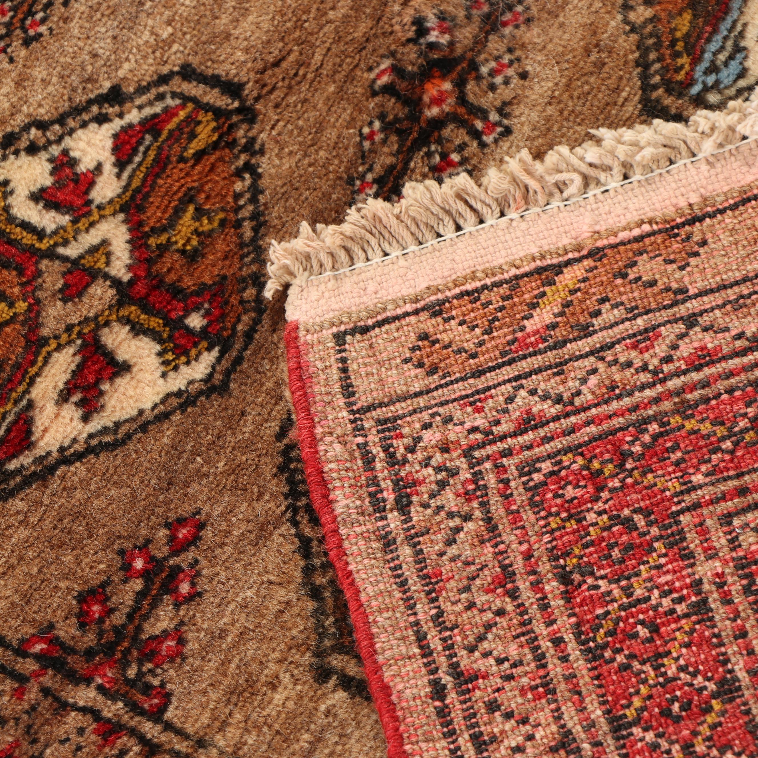 Hand-Knotted Persian Bokhara Wool Accent Rug