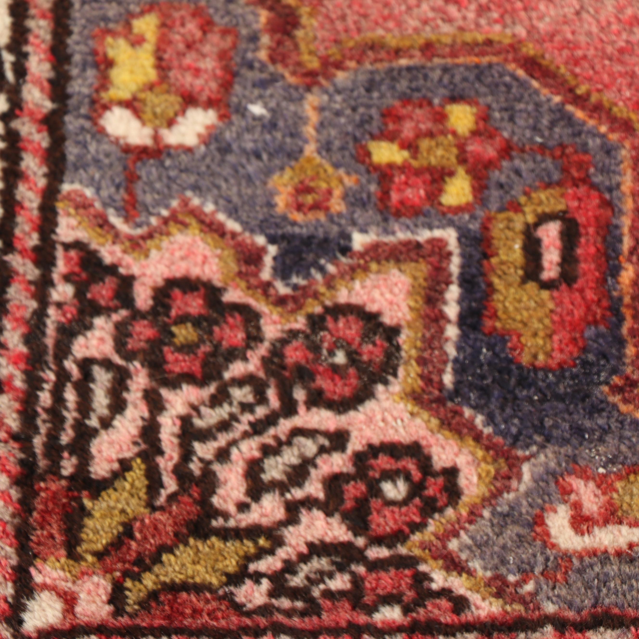 Hand-Knotted Persian Heriz Wool Accent Rug