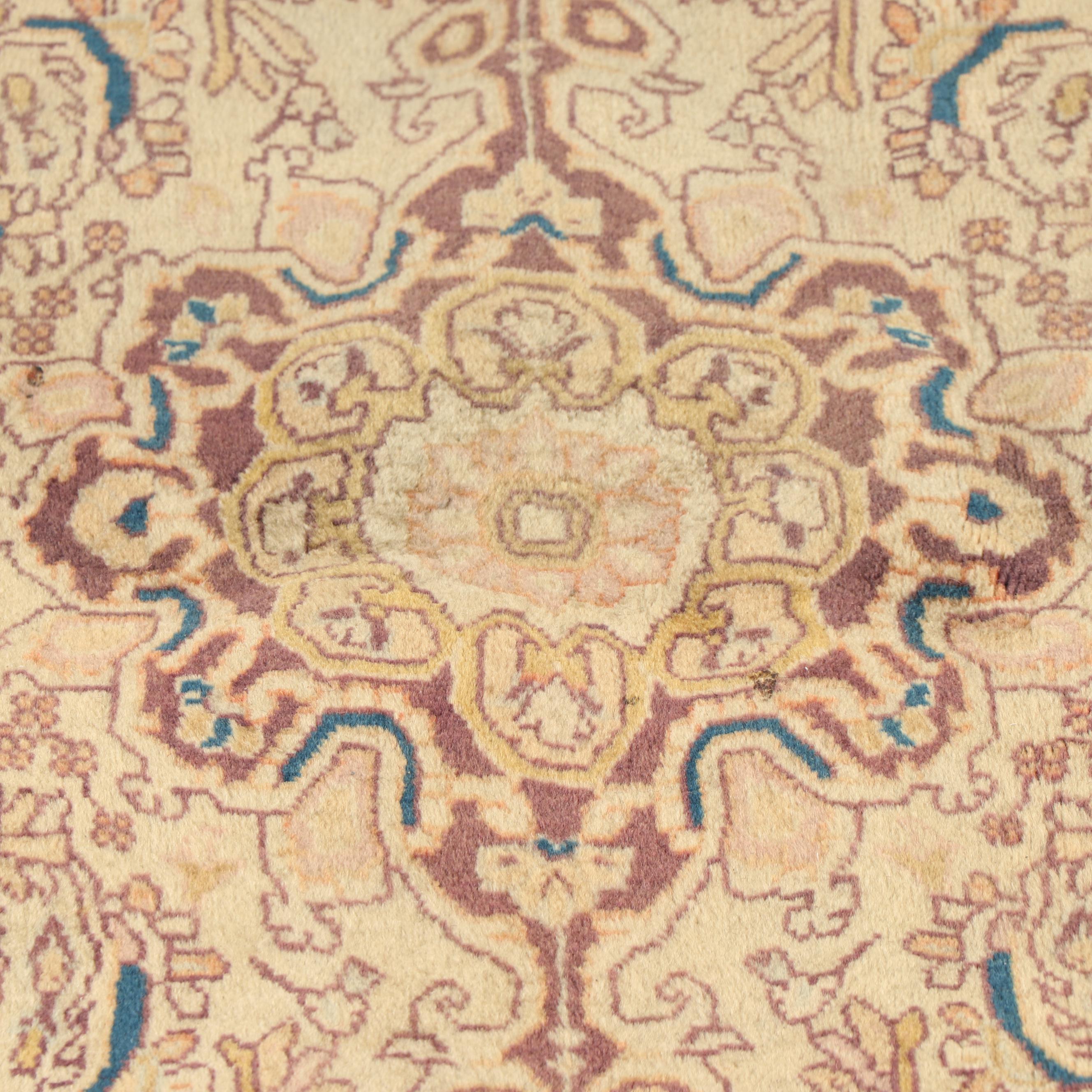 Hand-Knotted Persian Tabriz Wool Accent Rug
