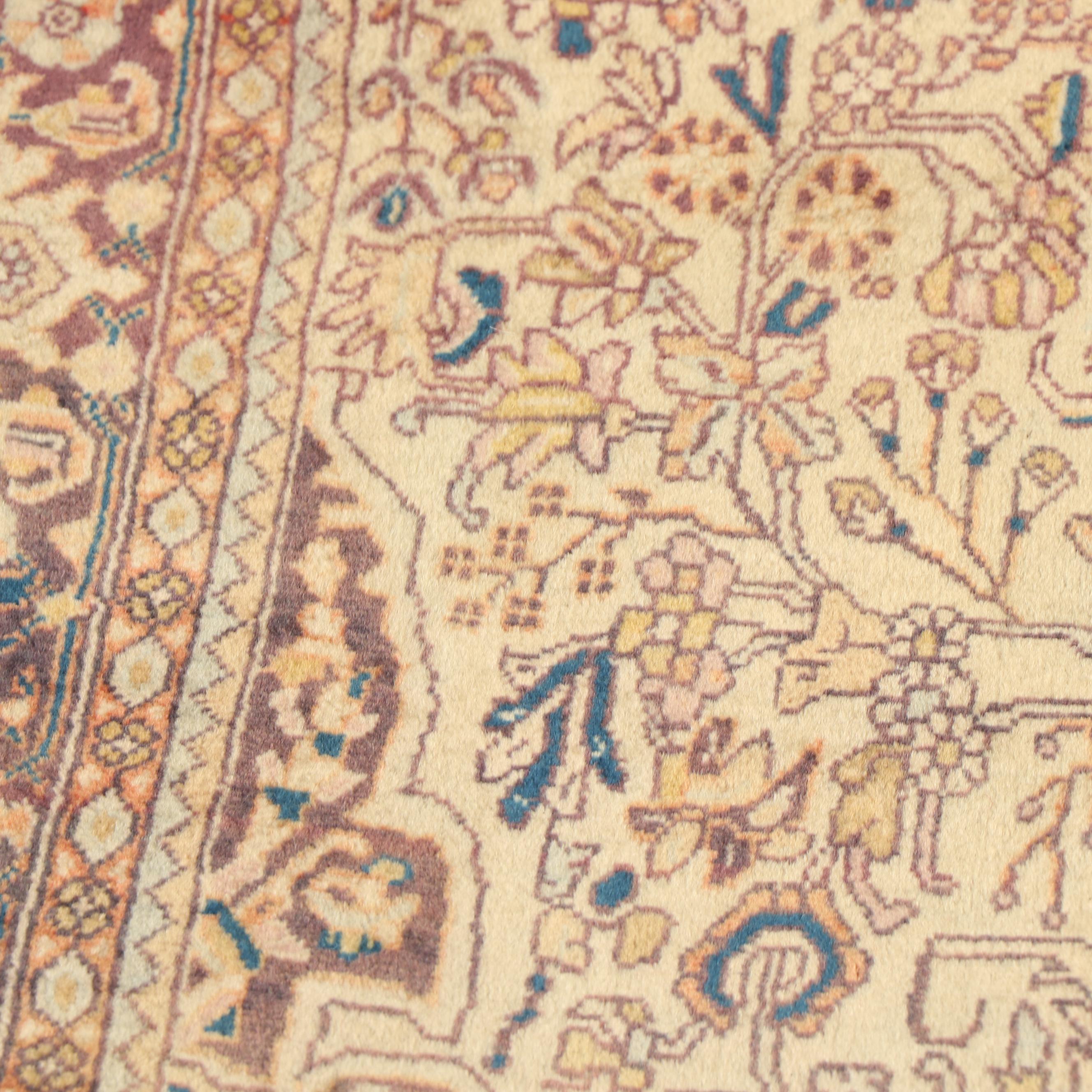 Hand-Knotted Persian Tabriz Wool Accent Rug