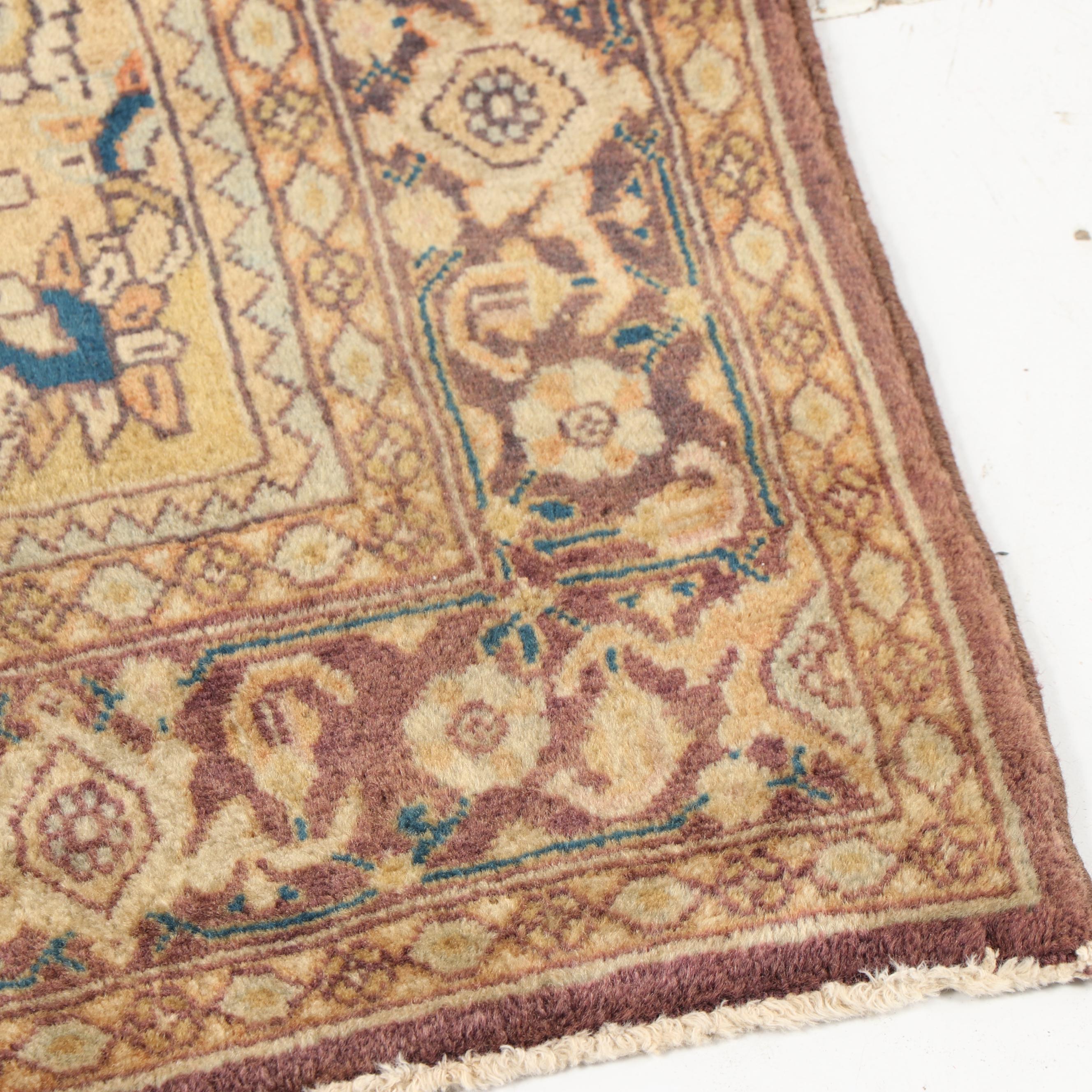 Hand-Knotted Persian Tabriz Wool Accent Rug