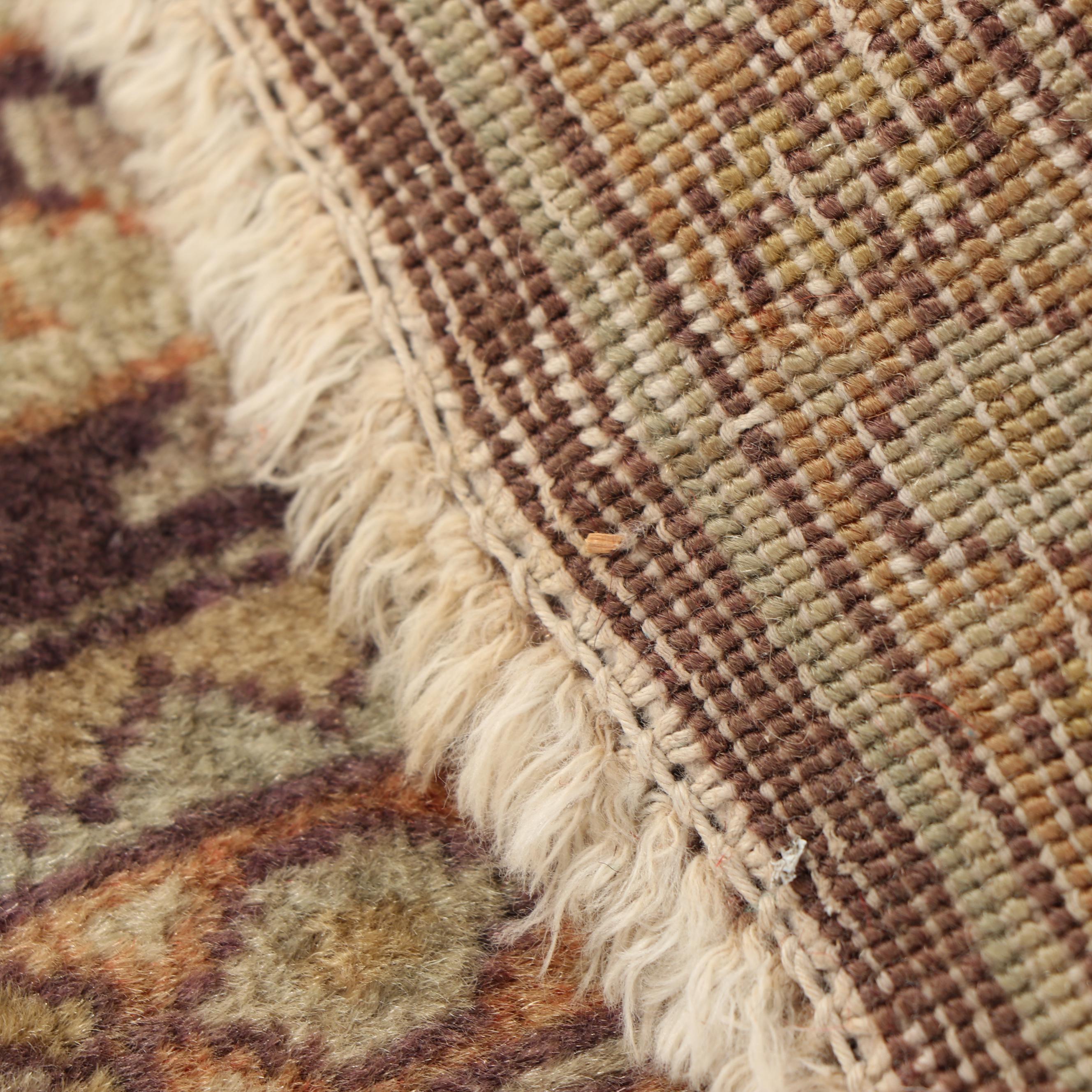 Hand-Knotted Persian Tabriz Wool Accent Rug