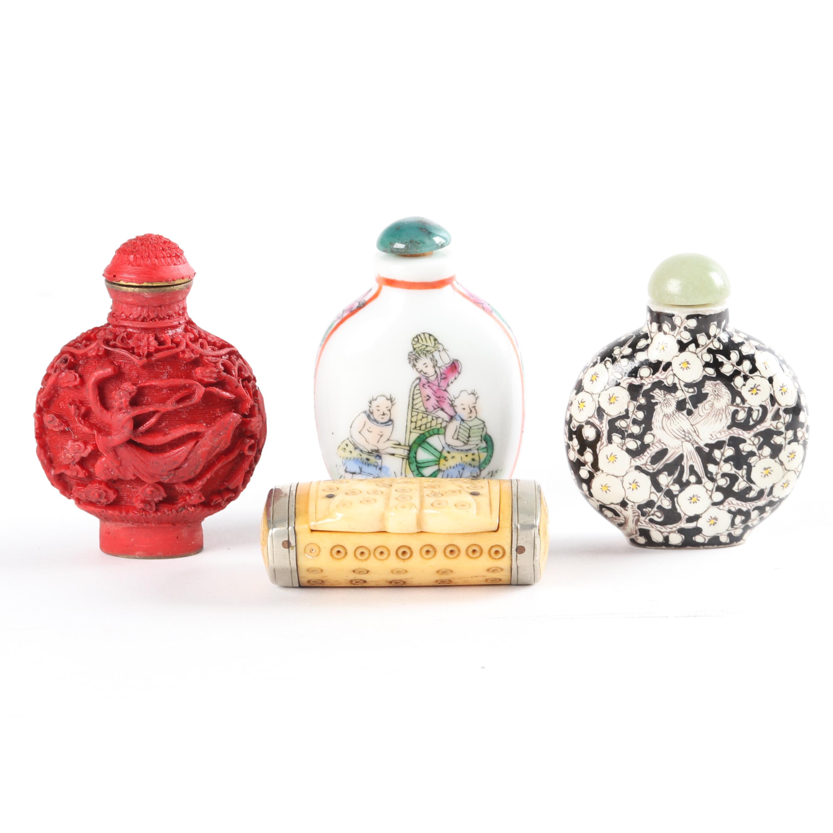 Chinese Snuff Bottles and Bone Snuff Box