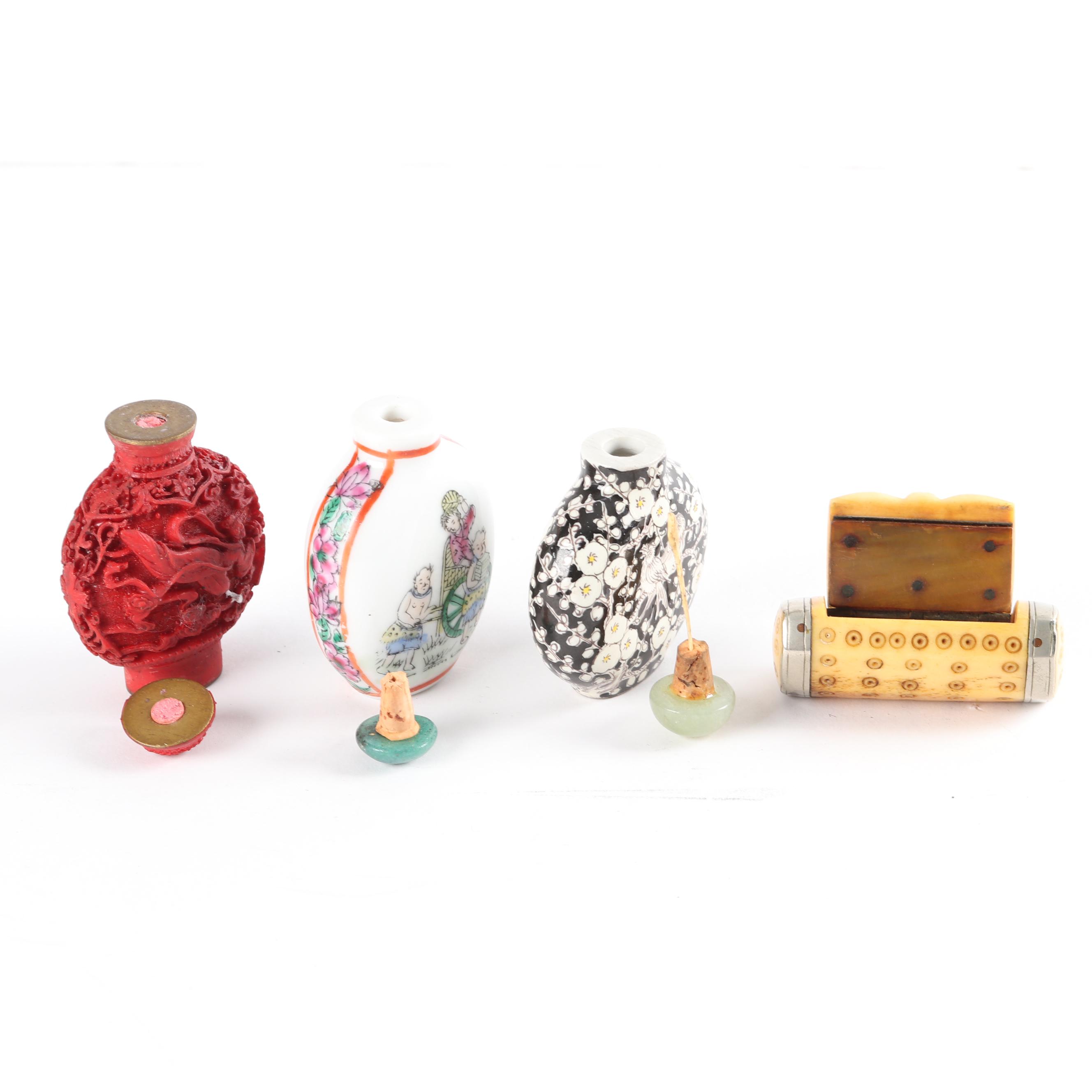Chinese Snuff Bottles and Bone Snuff Box