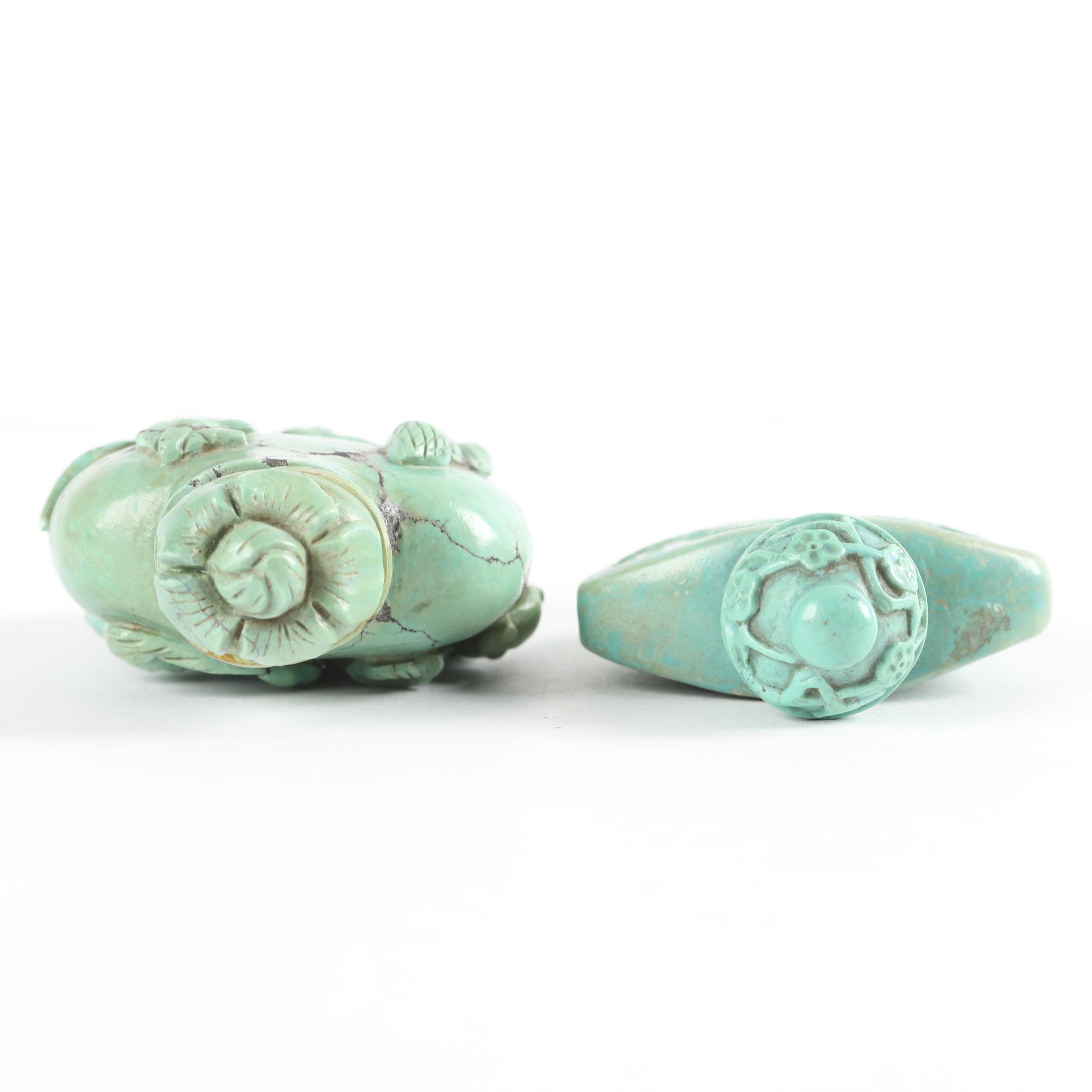 Chinese Carved Turquoise Snuff Bottles