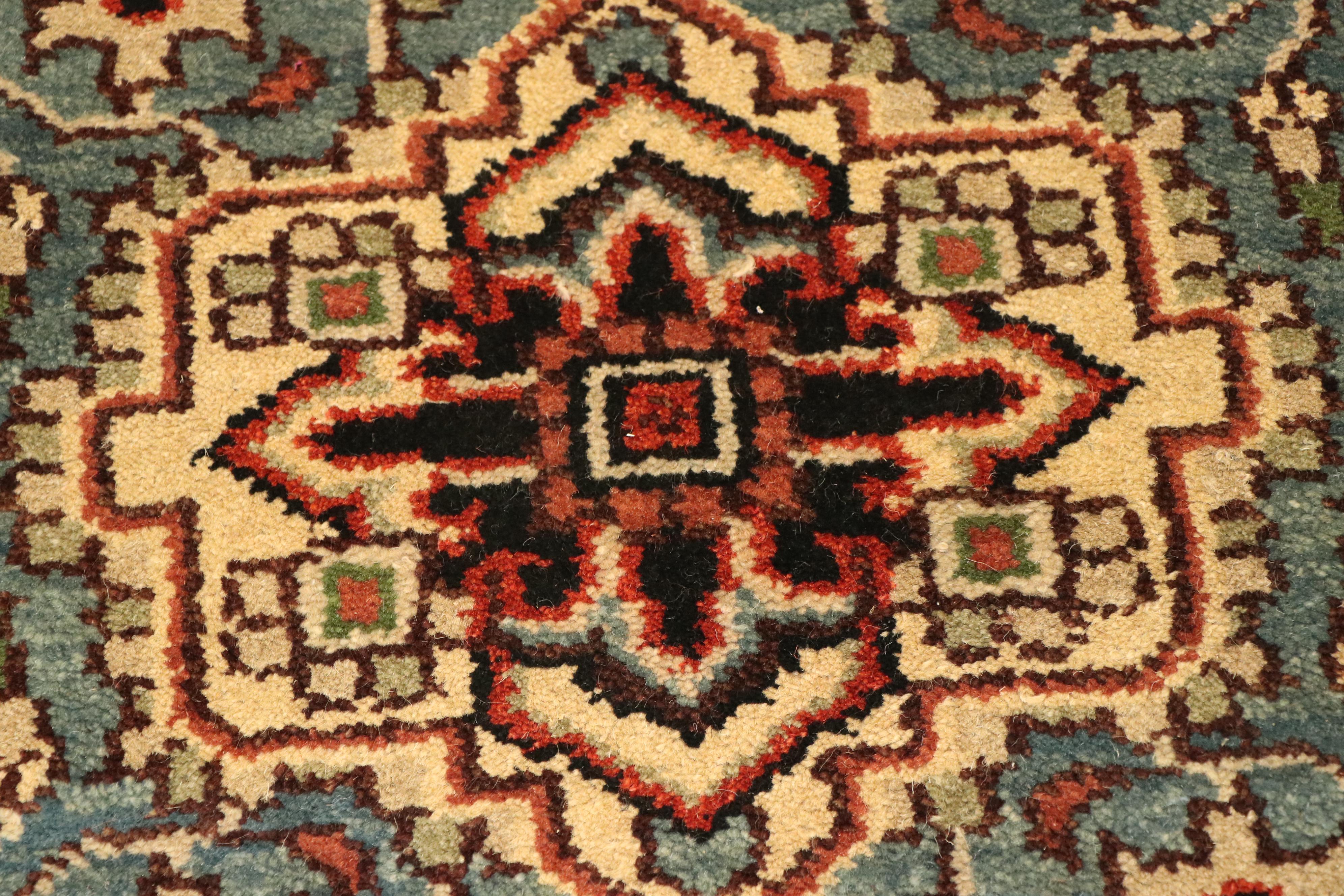 Hand-Knotted Bakhshayesh Heriz Wool Carpet Runner