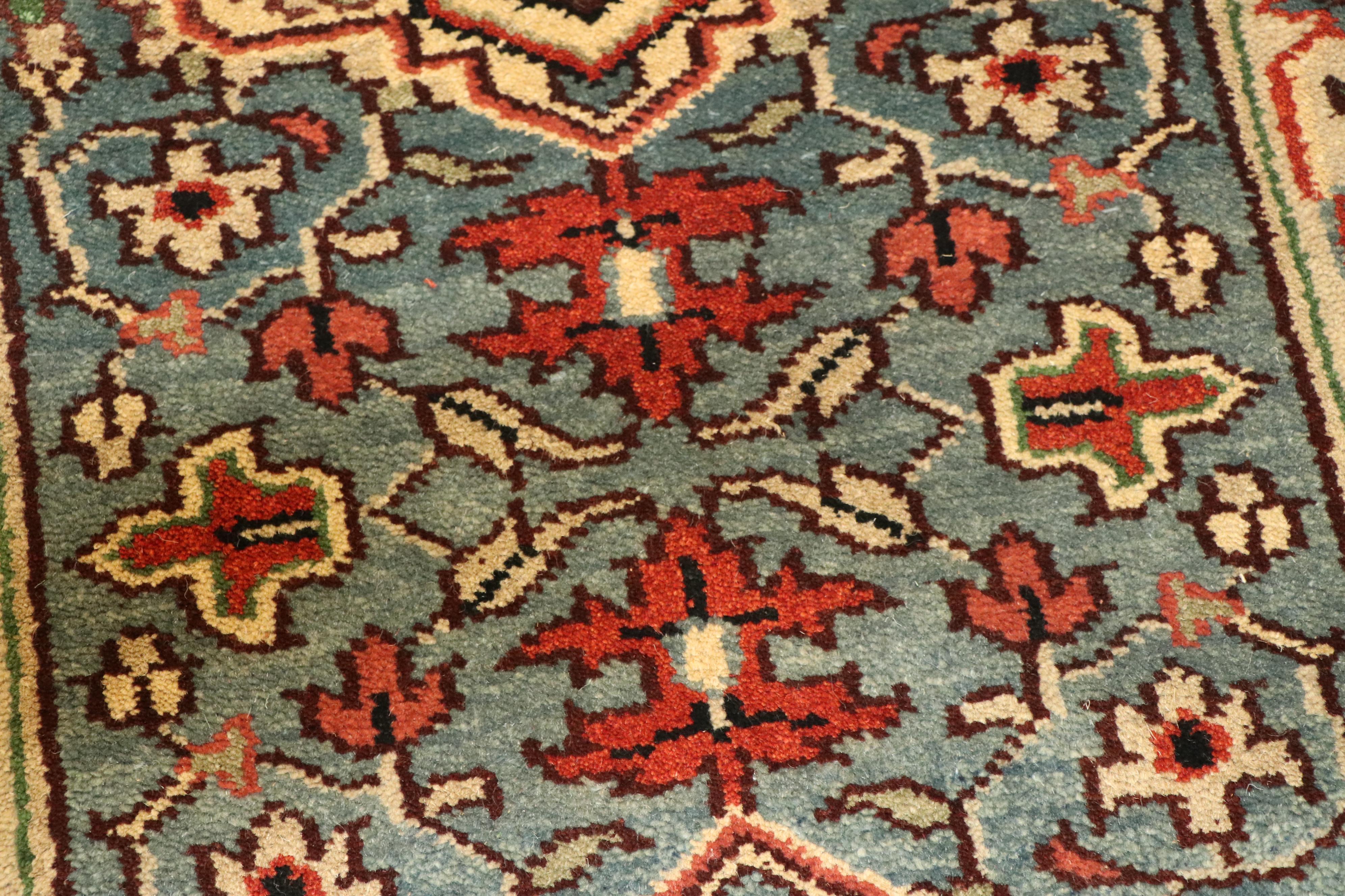 Hand-Knotted Bakhshayesh Heriz Wool Carpet Runner