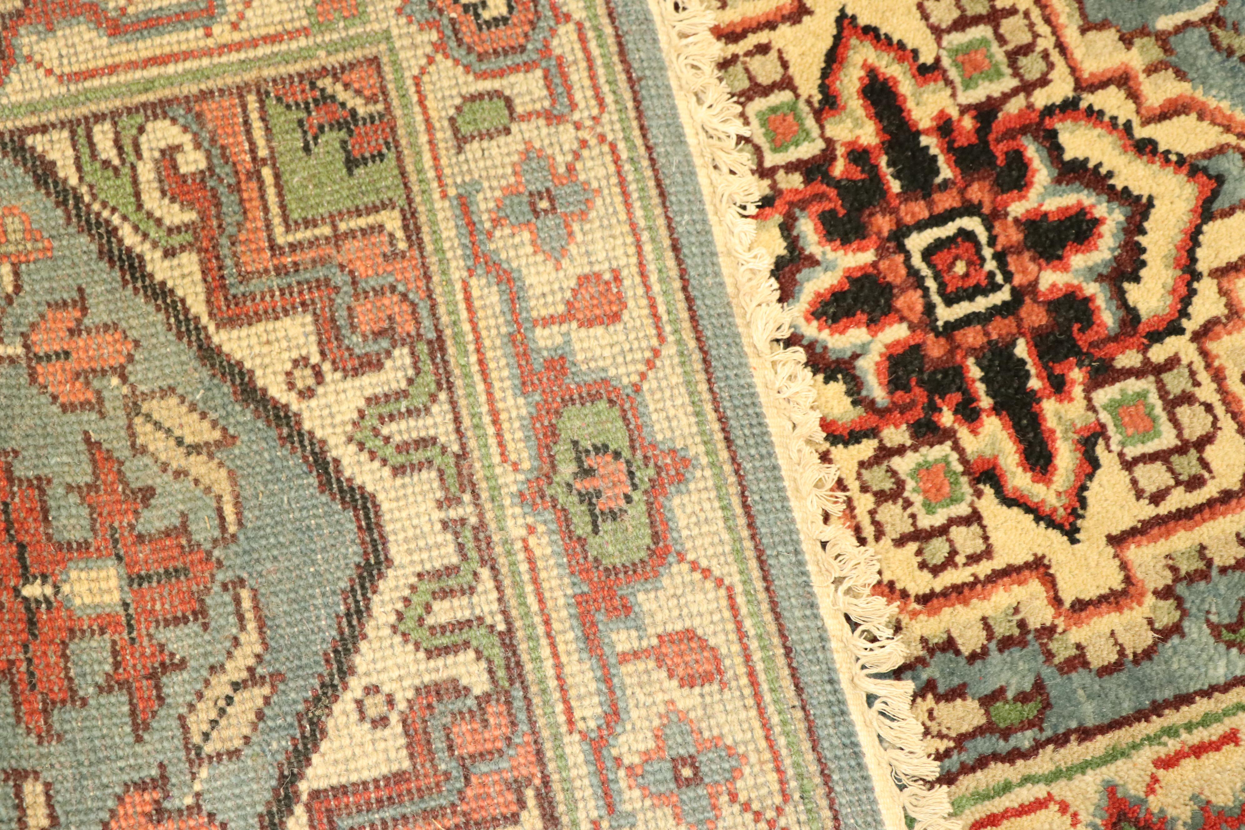 Hand-Knotted Bakhshayesh Heriz Wool Carpet Runner