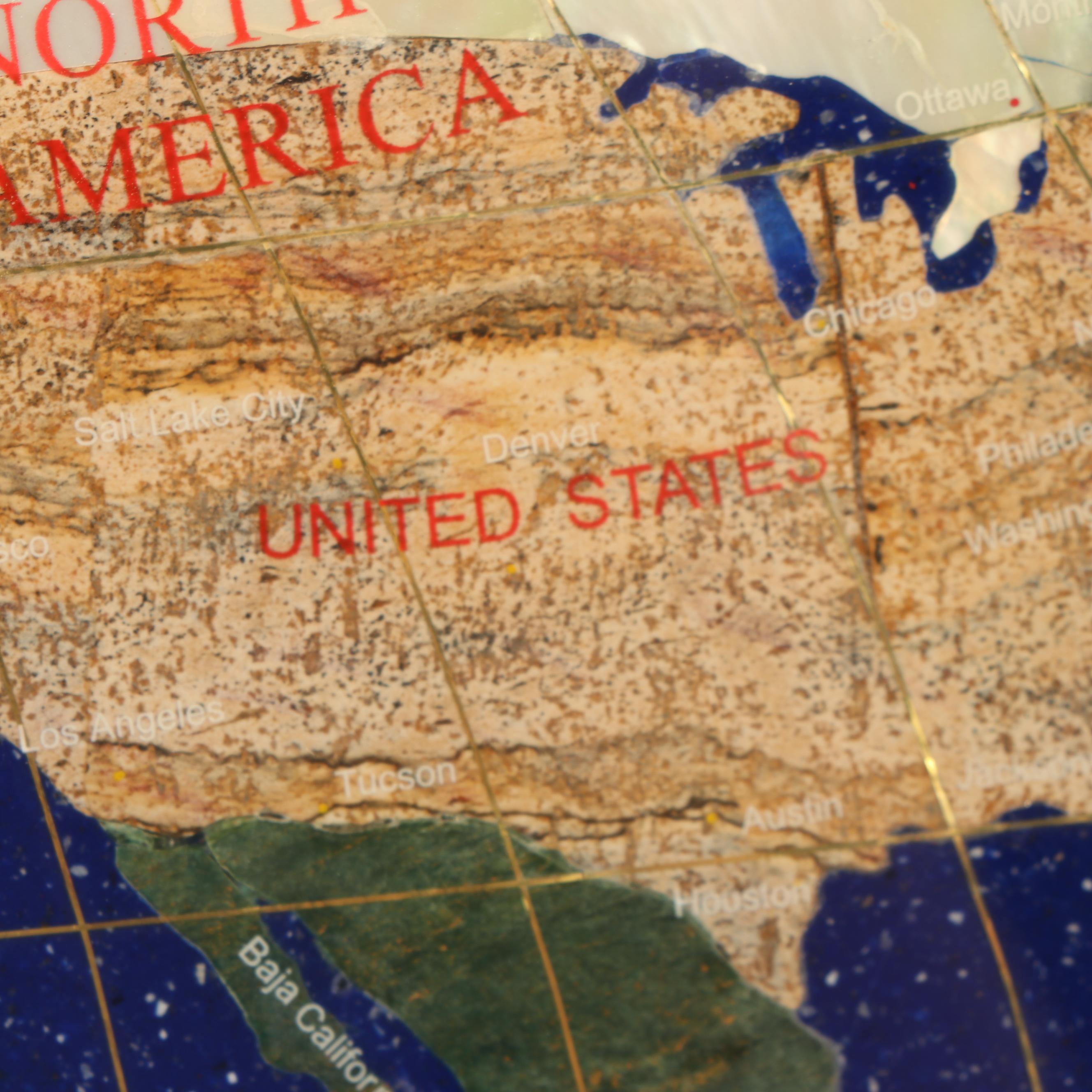 Stone Inlay "Map of the World"