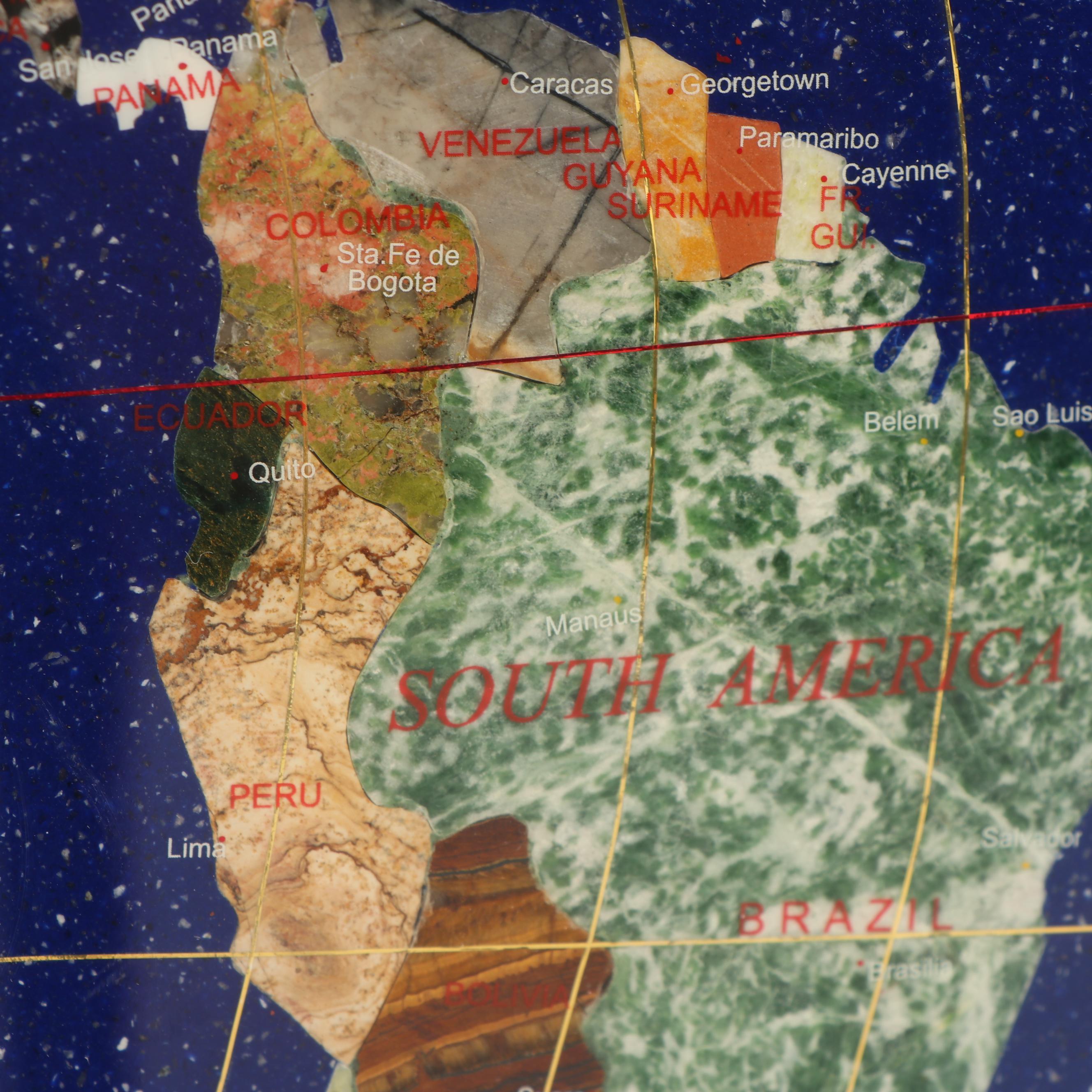 Stone Inlay "Map of the World"