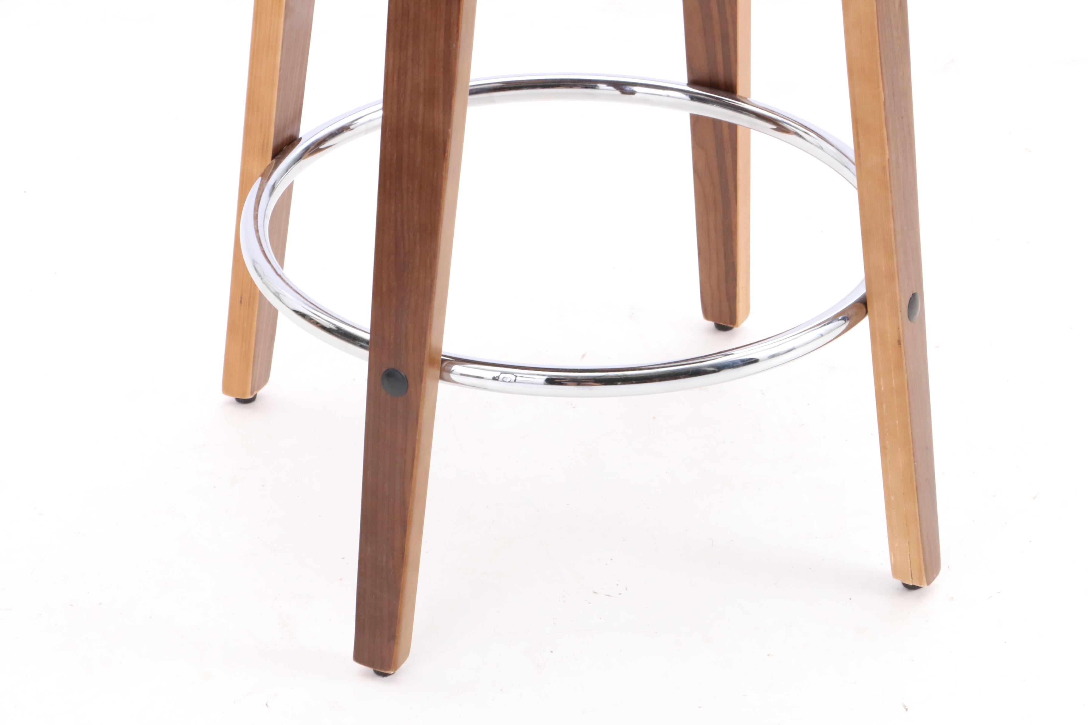 Modern Style Glass Top Table and Swivel Bar Height Chairs by Armen Living