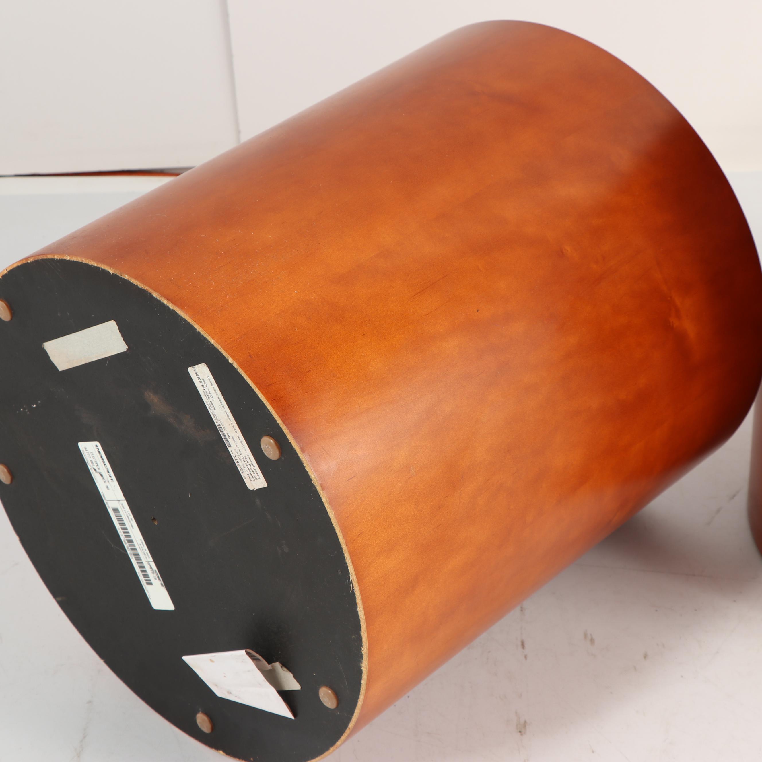 Cylindrical Veneered Accent Tables by Nemschoff