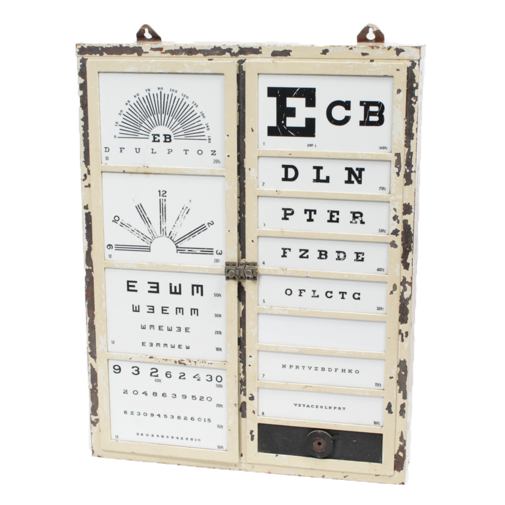 Vintage Optometrist Eyechart Cabinet