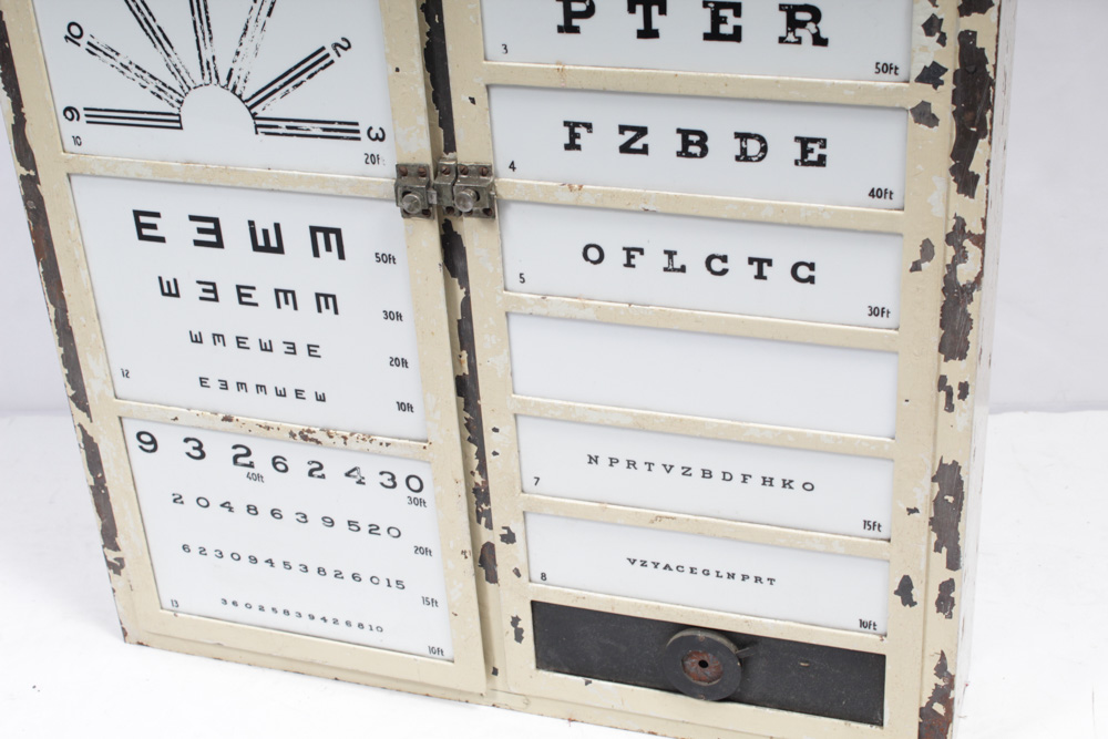 Vintage Optometrist Eyechart Cabinet