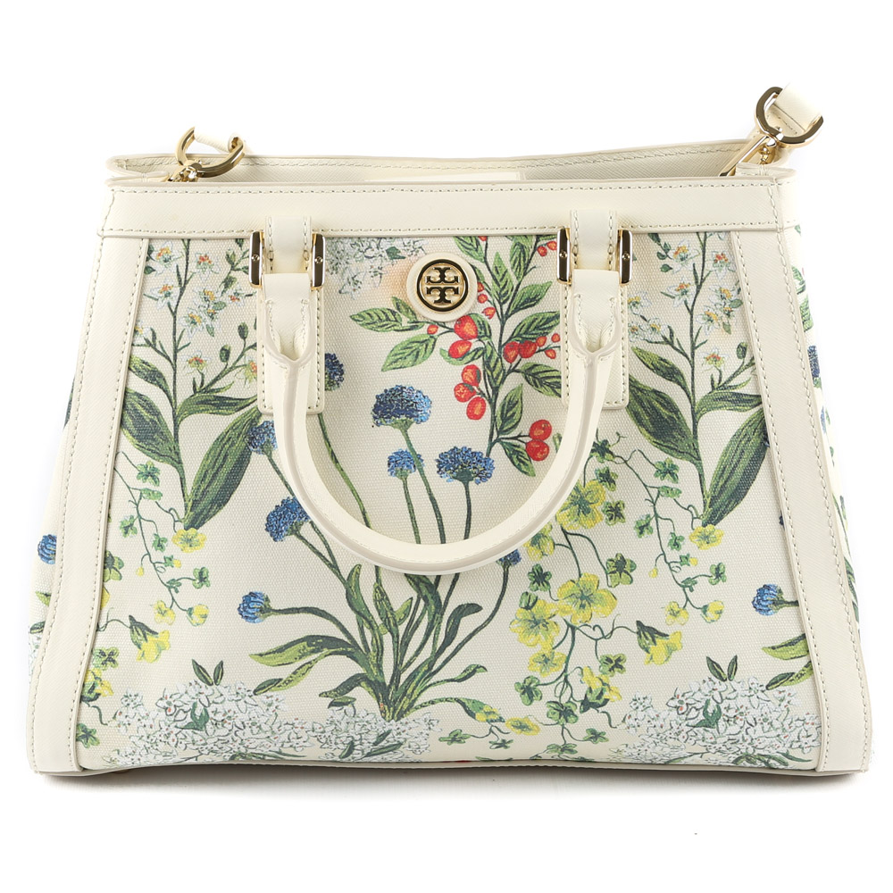 Tory Burch "Robinson" Canvas Triangle Tote