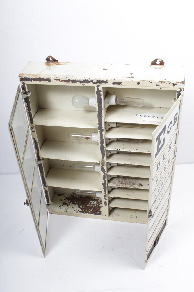 Vintage Optometrist Eyechart Cabinet