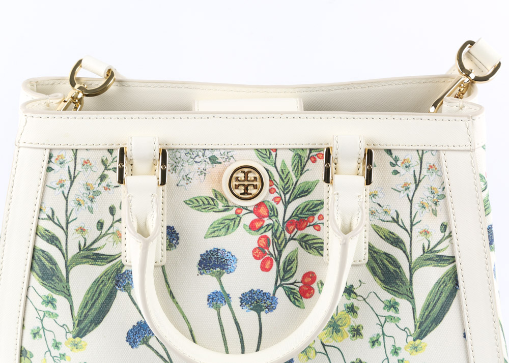 Tory Burch "Robinson" Canvas Triangle Tote