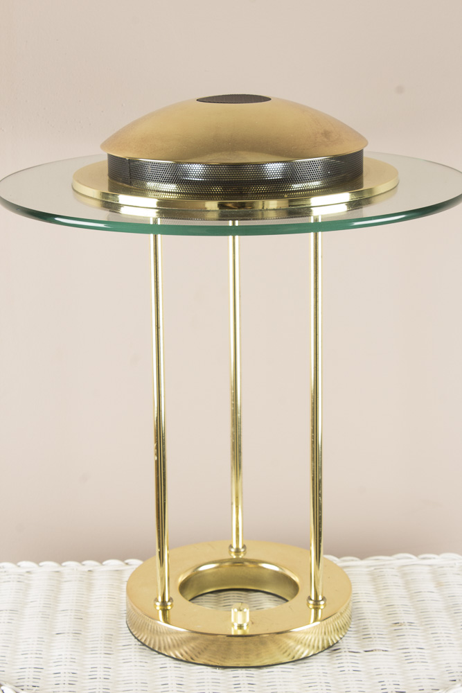 Contemporary Glass and Brass Desk Lamp