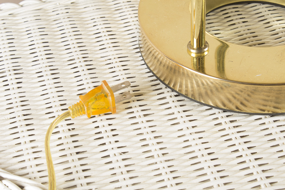 Contemporary Glass and Brass Desk Lamp