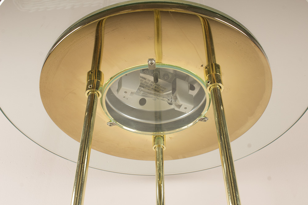 Contemporary Glass and Brass Desk Lamp