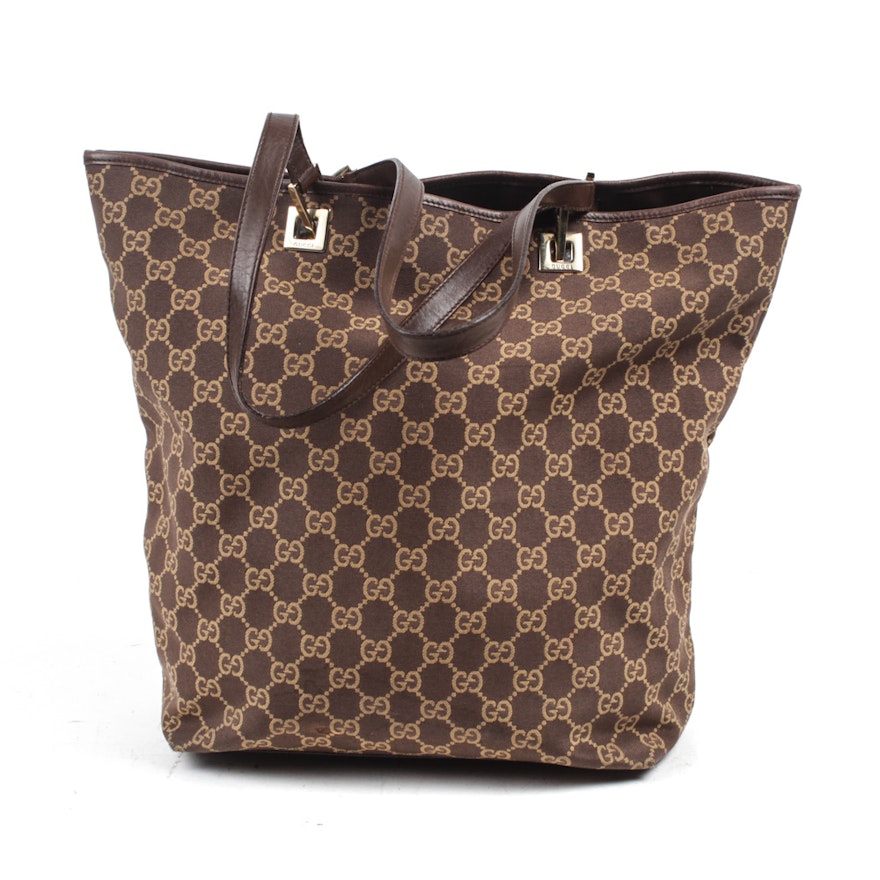 Gucci Monogrammed Canvas Shoulder Bag