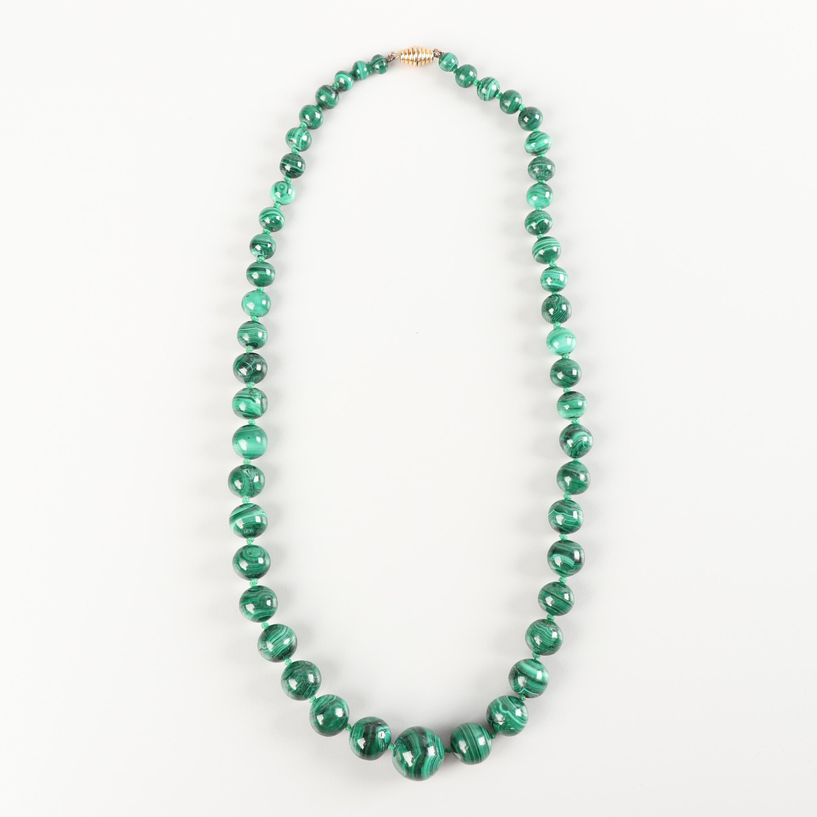 Malachite Bead Necklace