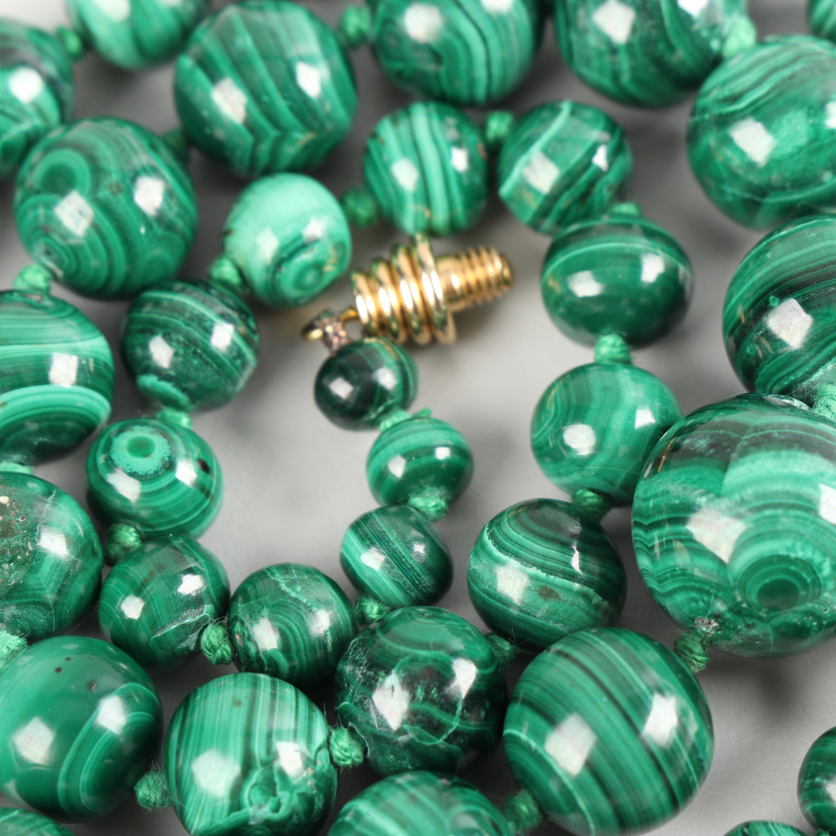 Malachite Bead Necklace