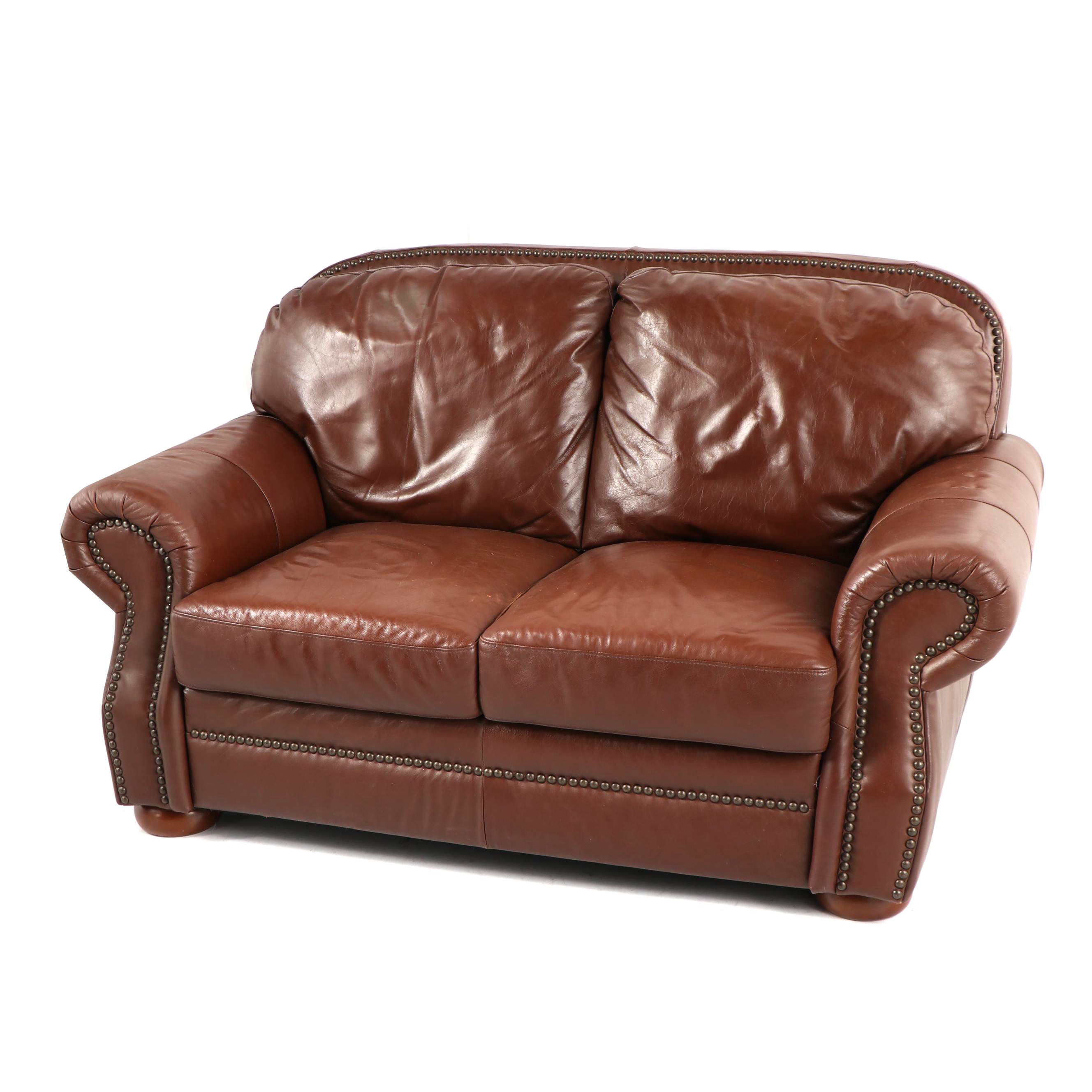 Brown Leather Loveseat by Elegant Products Inc.