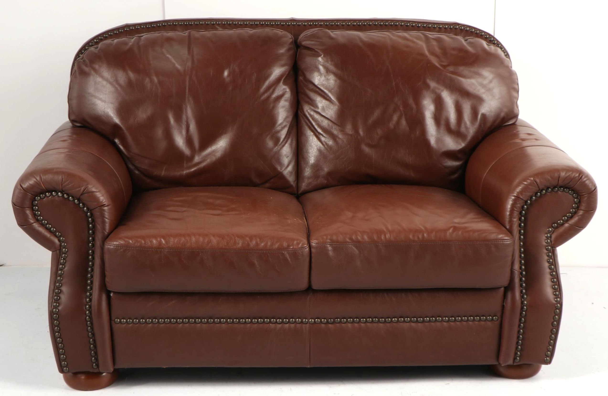 Brown Leather Loveseat by Elegant Products Inc.