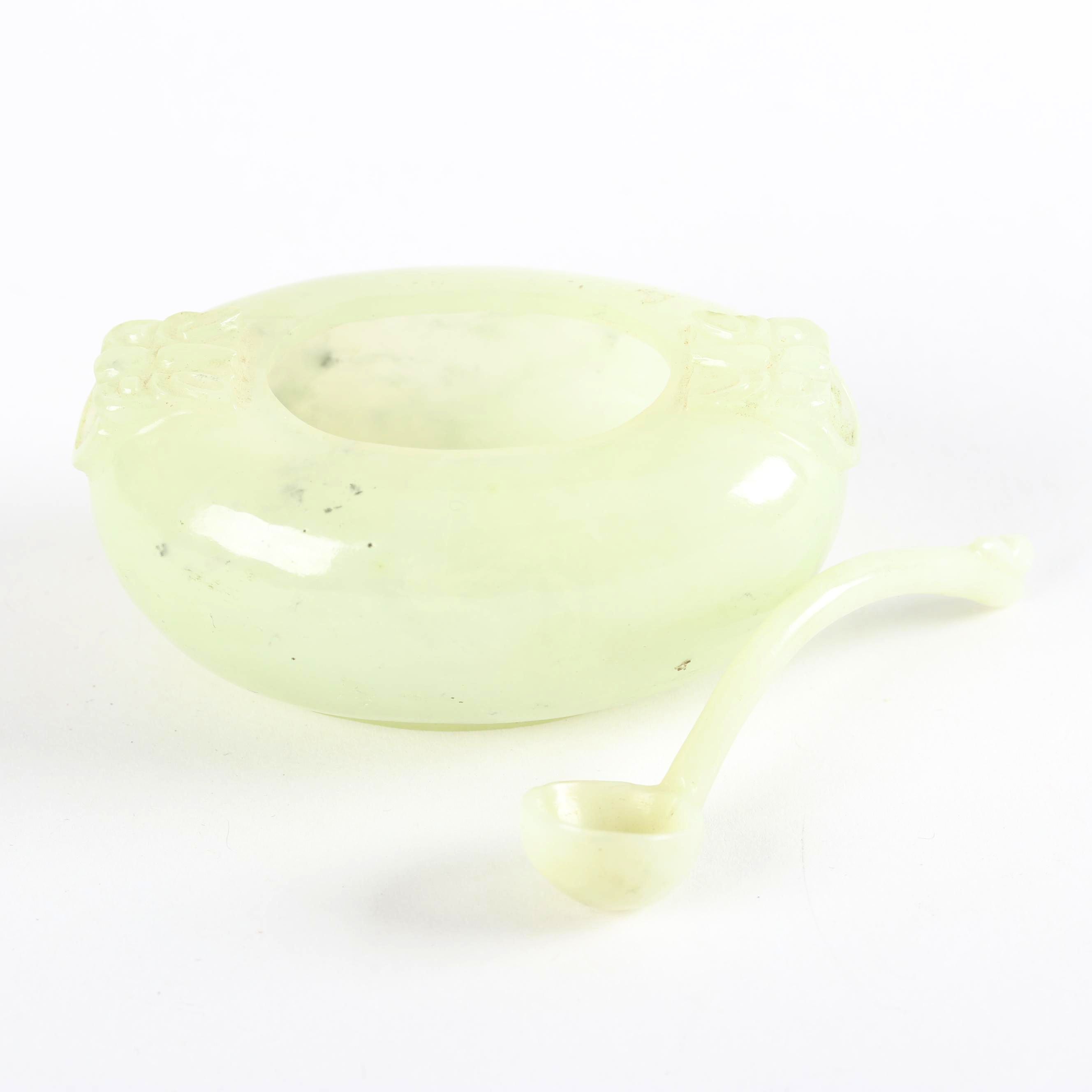 Carved Serpentine Bowl and Spoon